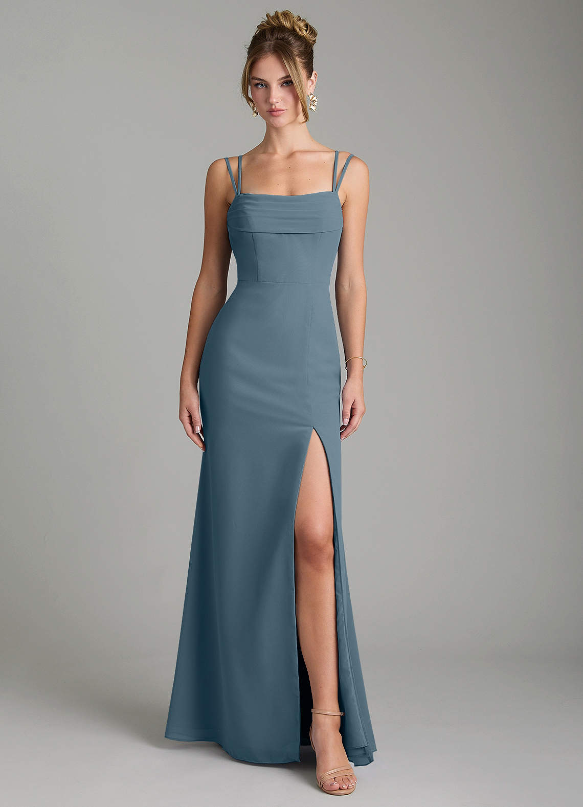 Egypt Sheath Sweetheart Chiffon Bridesmaid Dress in Twilight