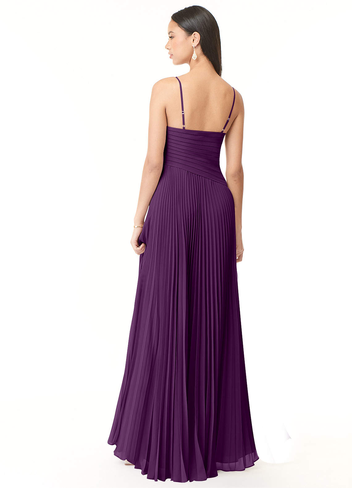 Vini A-Line V-Neck Chiffon Bridesmaid Dress in Grape