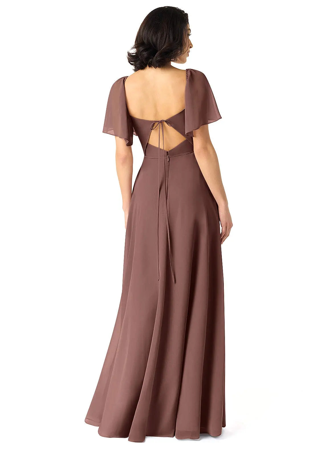Chloe A-Line Sweetheart Chiffon Bridesmaid Dress in Espresso