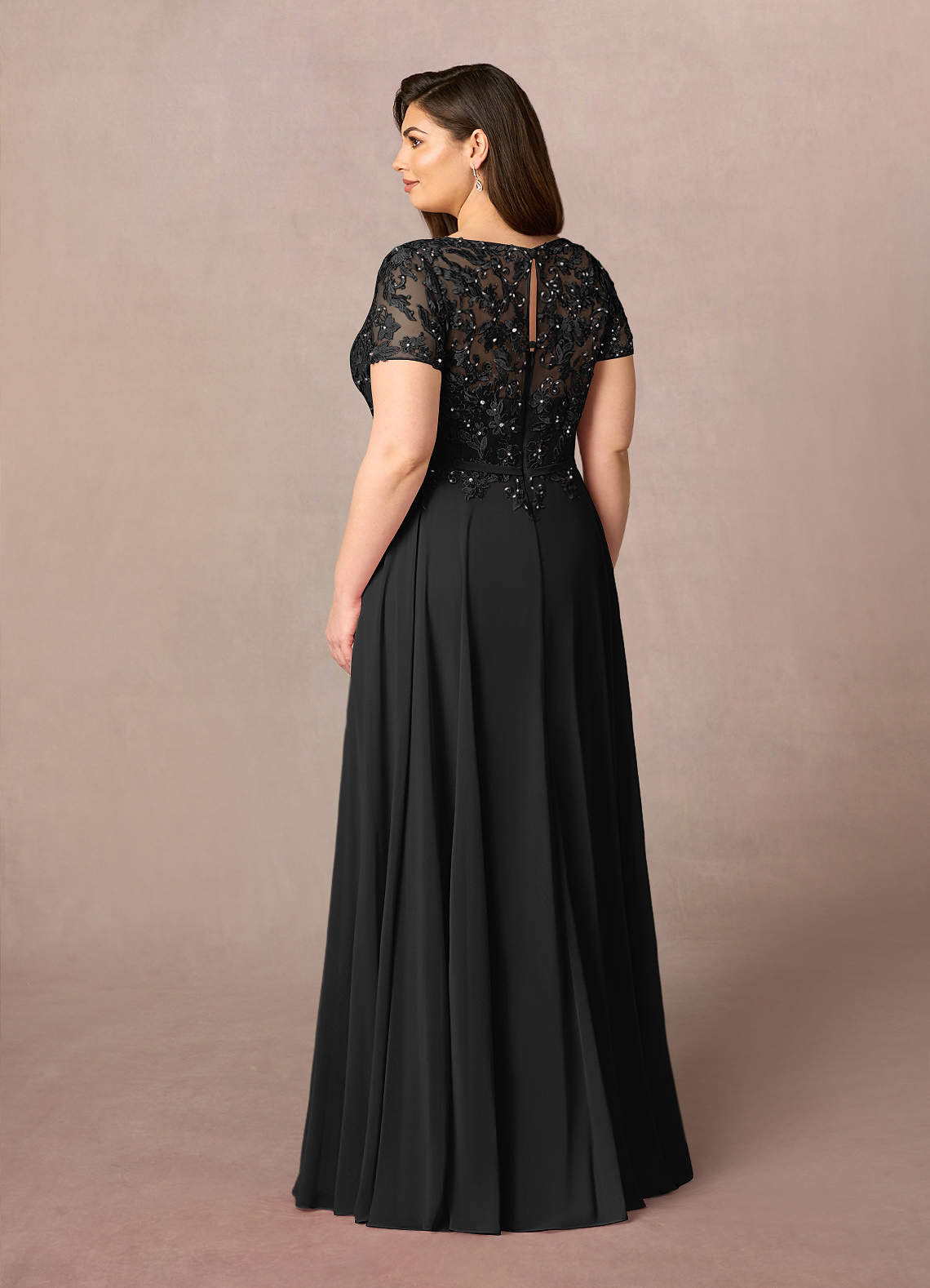 Adina A-Line Boat-Neck Chiffon Mother of the Bride Dress