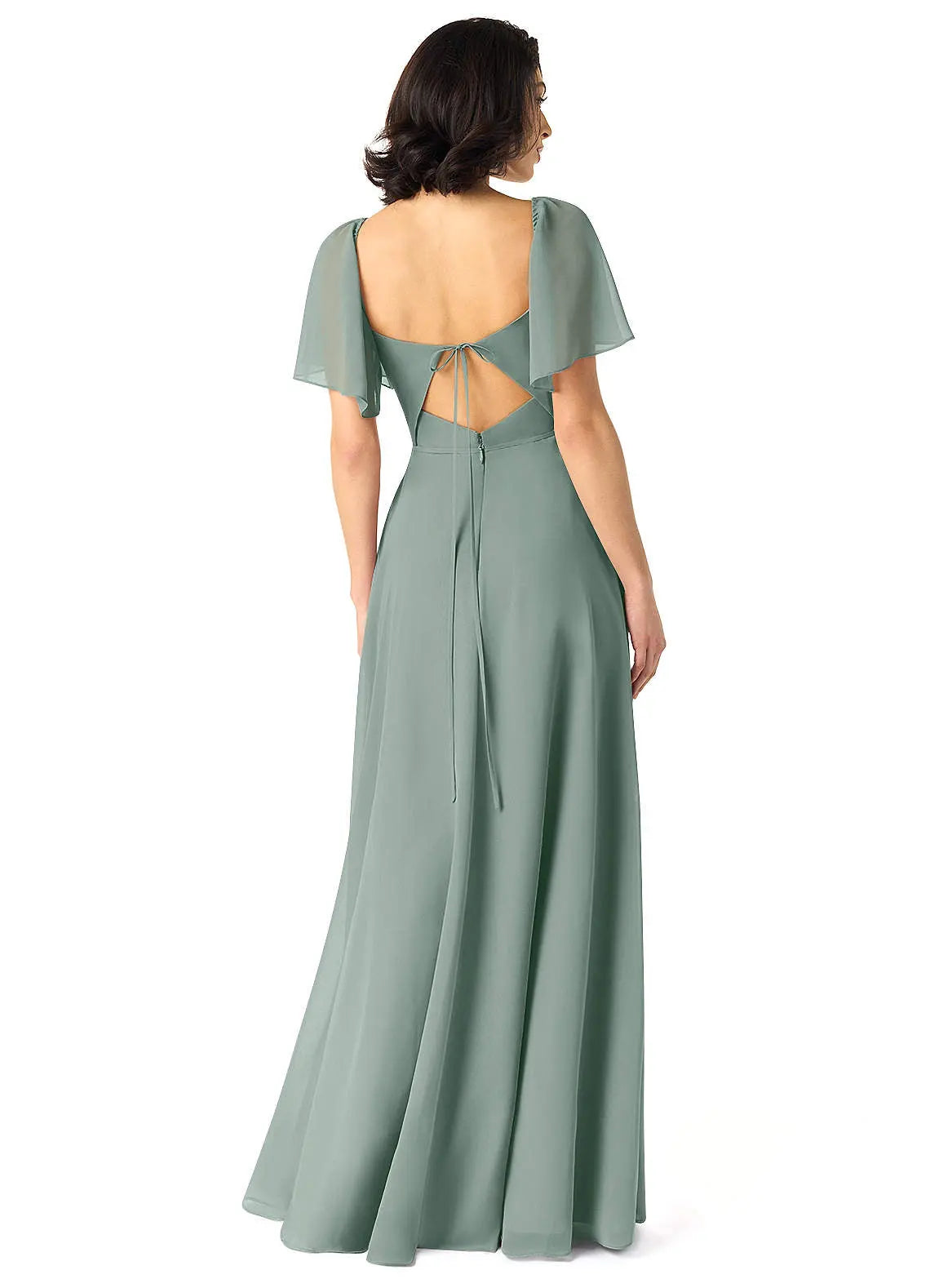 Chloe A-Line Sweetheart Chiffon Bridesmaid Dress in Silver Sage