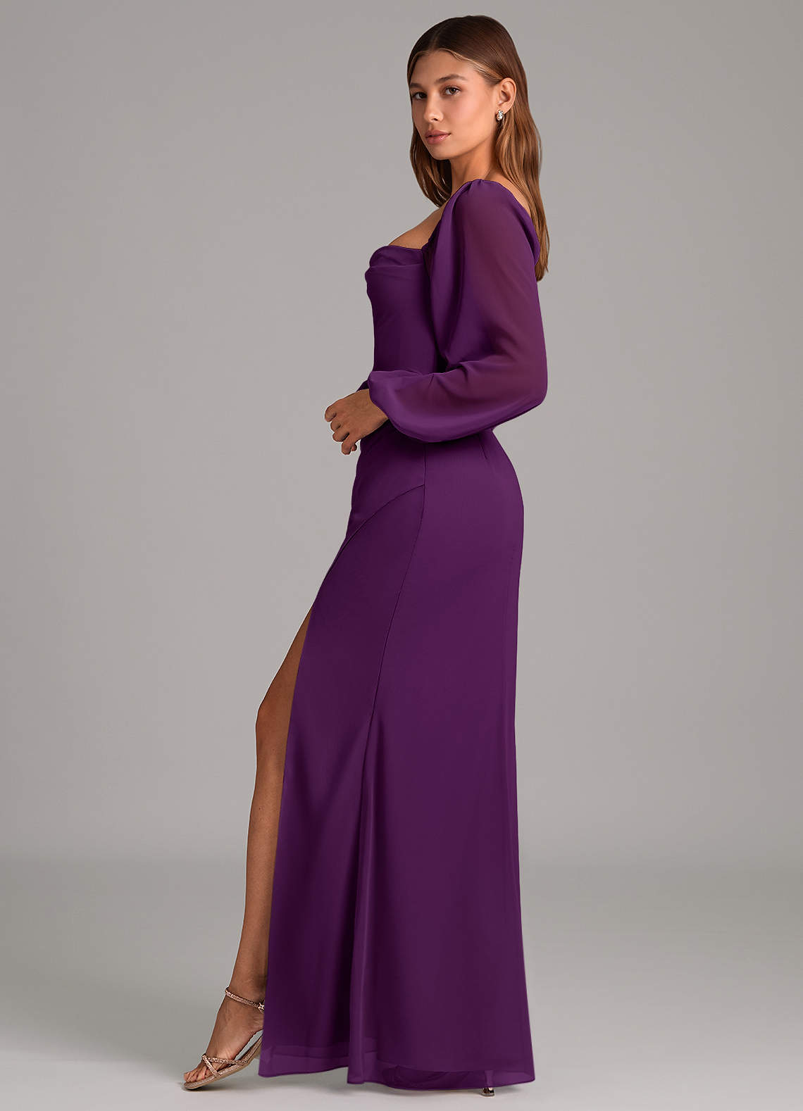 Brixley Mermaid Sweetheart Chiffon Bridesmaid Dress in Grape