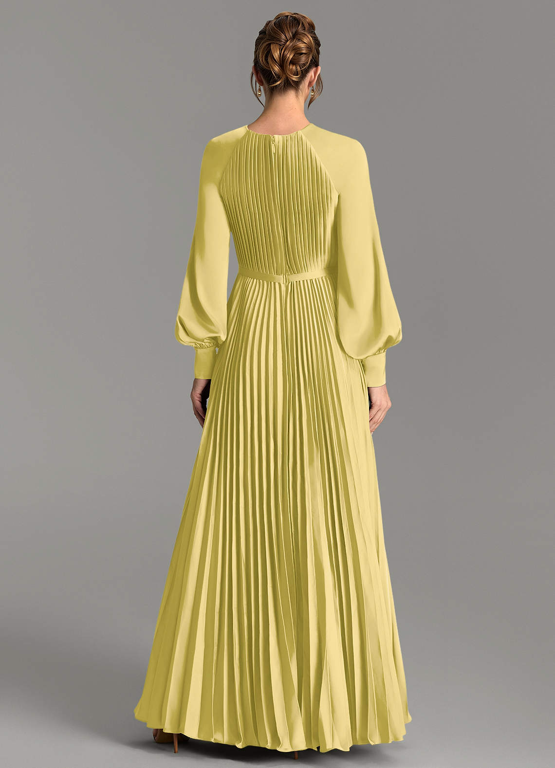 Grayson A-Line Scoop-Neck Stretch Satin Bridesmaid Dress in Canary