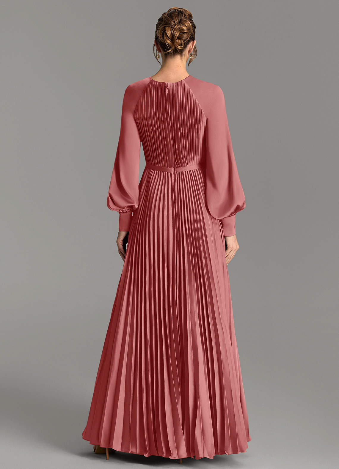 Grayson A-Line Scoop-Neck Stretch Satin Bridesmaid Dress in Antique Rose