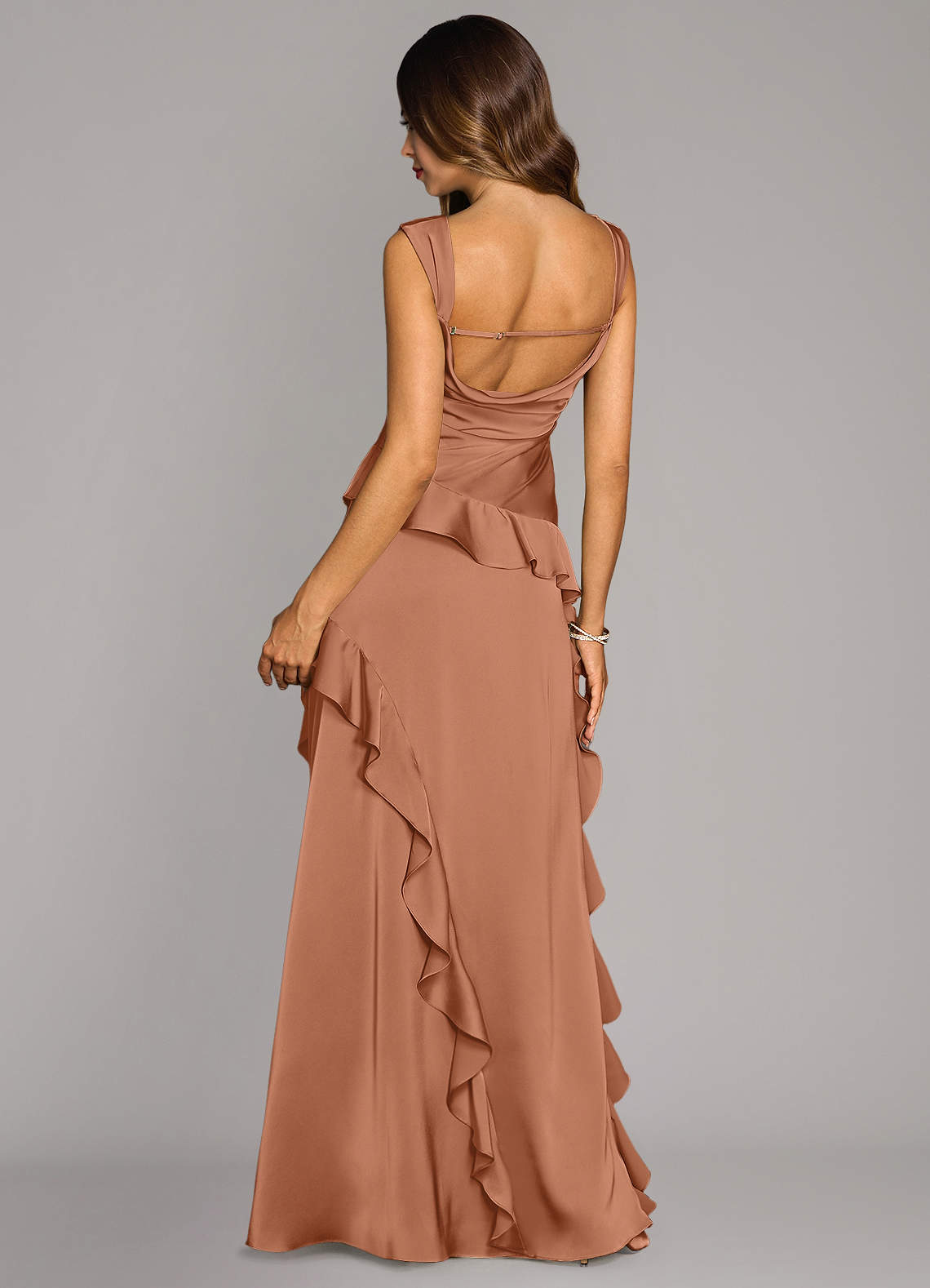 Sloane A-Line Sweetheart Stretch Satin Bridesmaid Dress in Bronzer