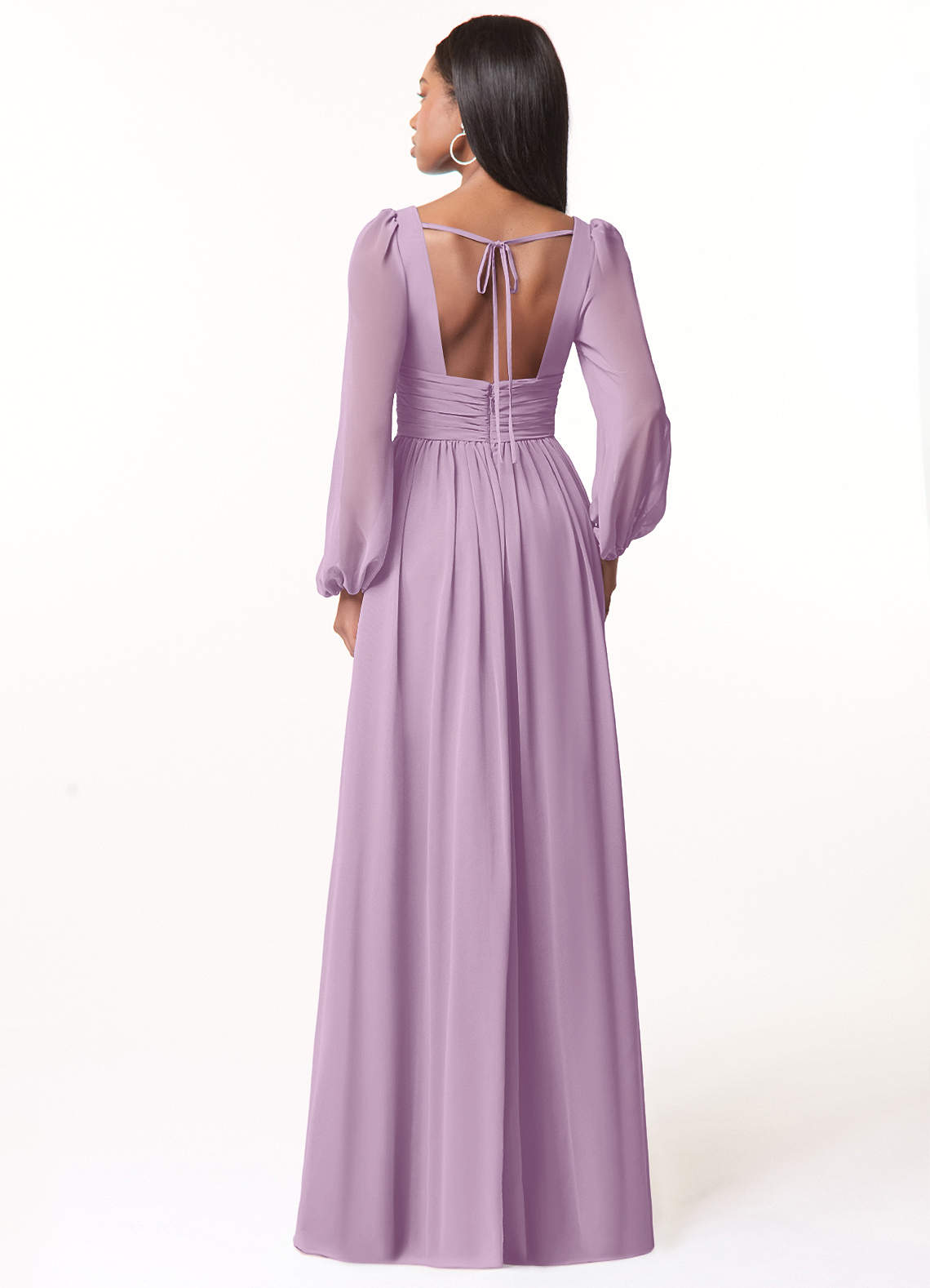 Norah A-Line V-Neck Chiffon Bridesmaid Dress in Wisteria