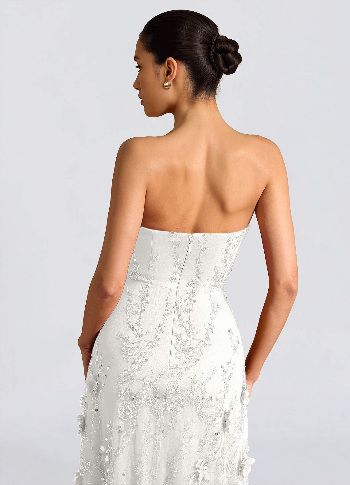 Fairuza A-Line Straight-Neck Tulle Wedding Guest Dress in White