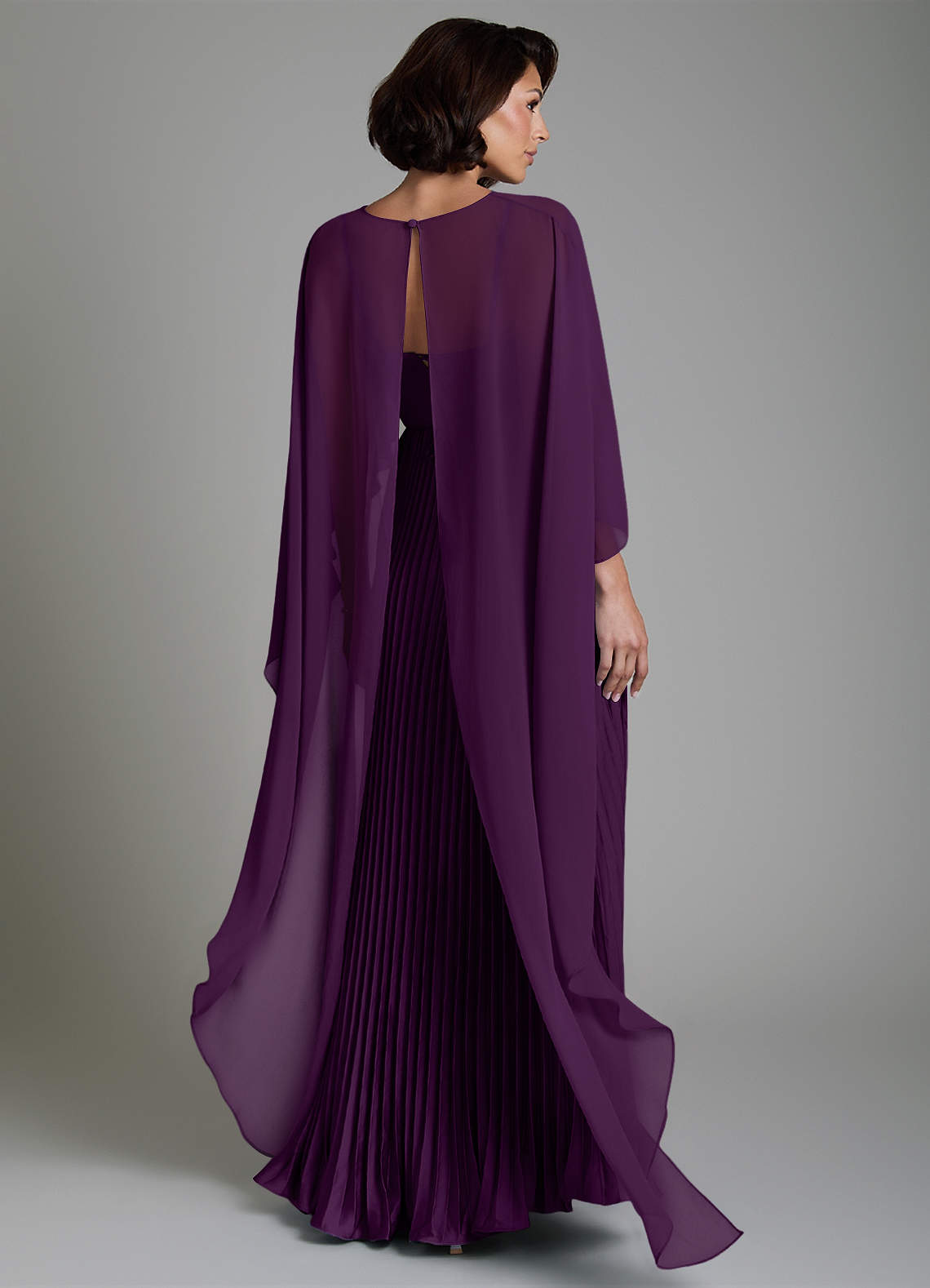 Micah A-Line Sweetheart Stretch Satin and Chiffon Bridesmaid Dress in Grape
