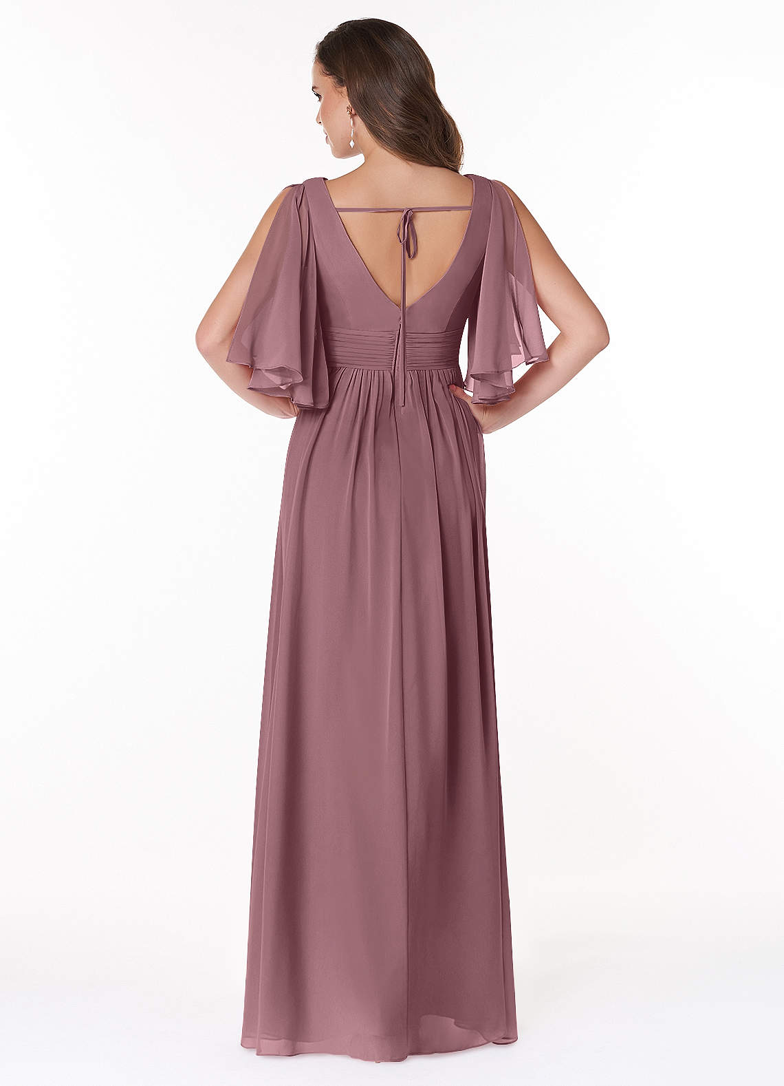 Temeka A-Line V-Neck Chiffon Bridesmaid Dress in Amethyst