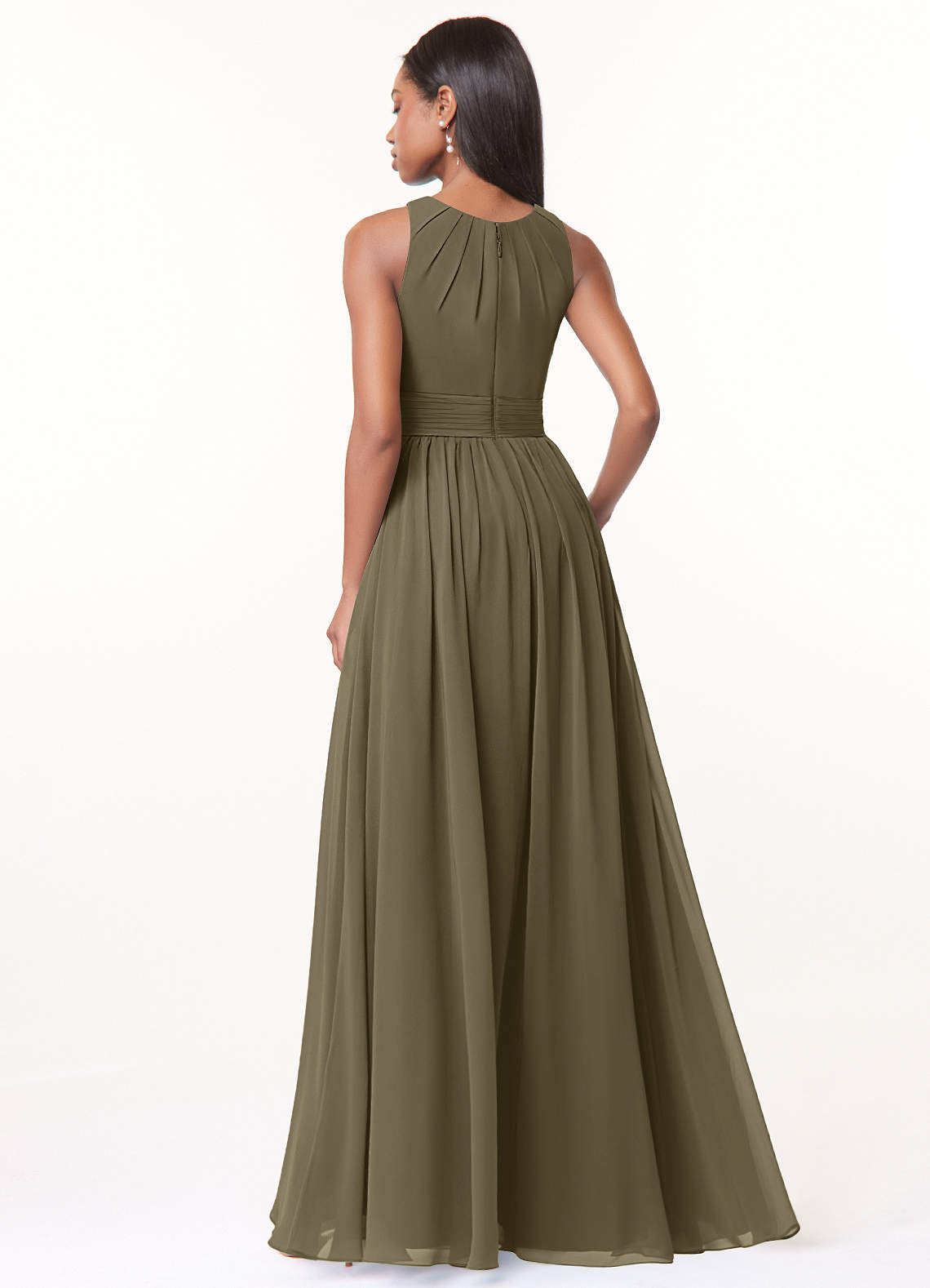 Harper A-Line Scoop-Neck Chiffon Bridesmaid Dress in Willow Green