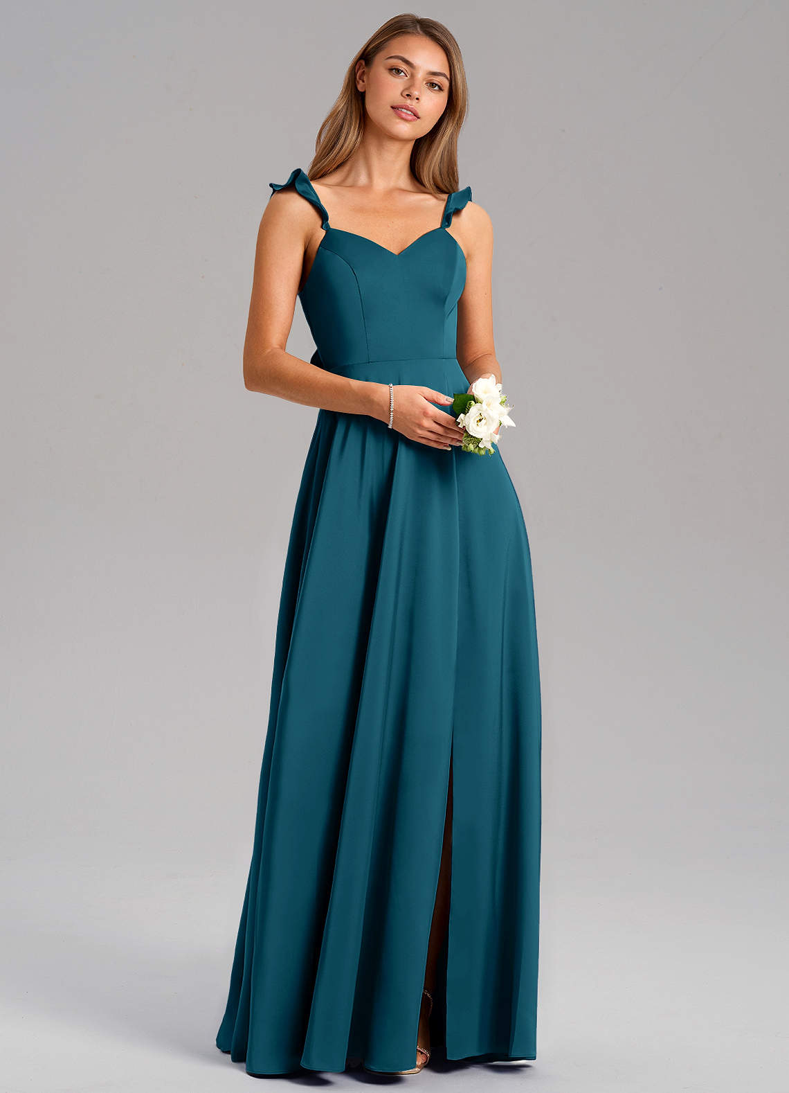 Everett A-Line V-Neck Chiffon Bridesmaid Dress in Ink Blue