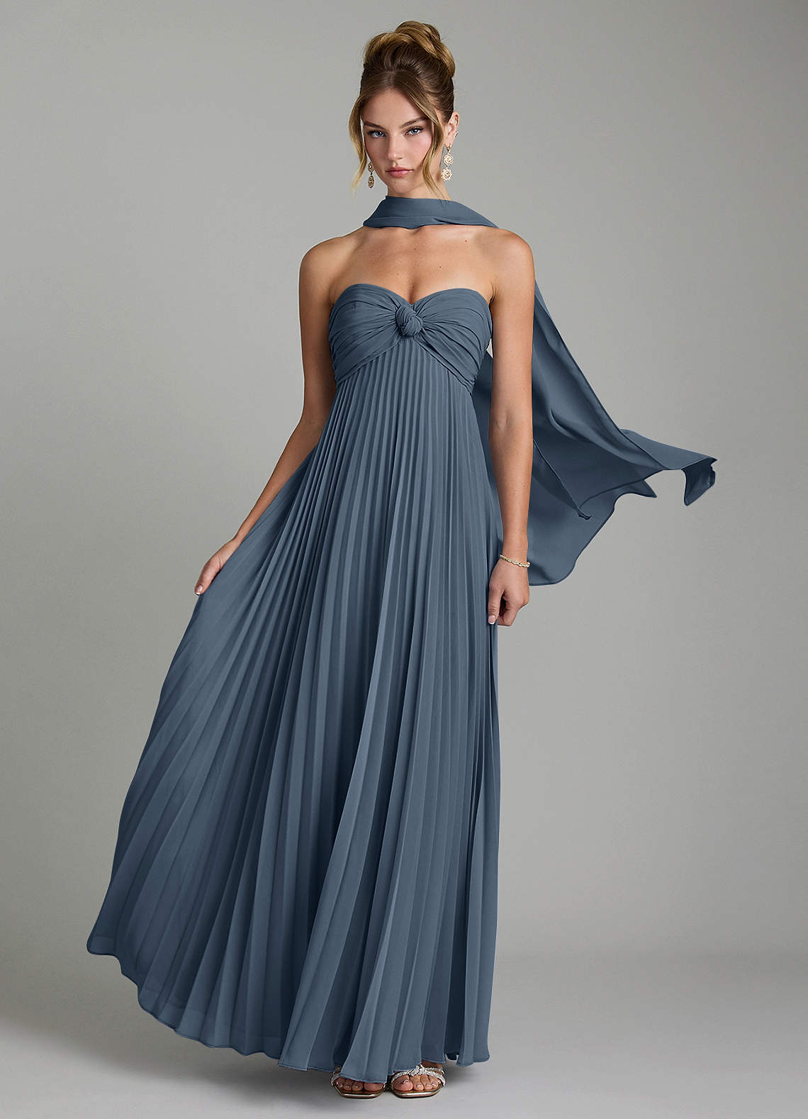 Tempest A-Line Sweetheart Chiffon Bridesmaid Dress in Neptune