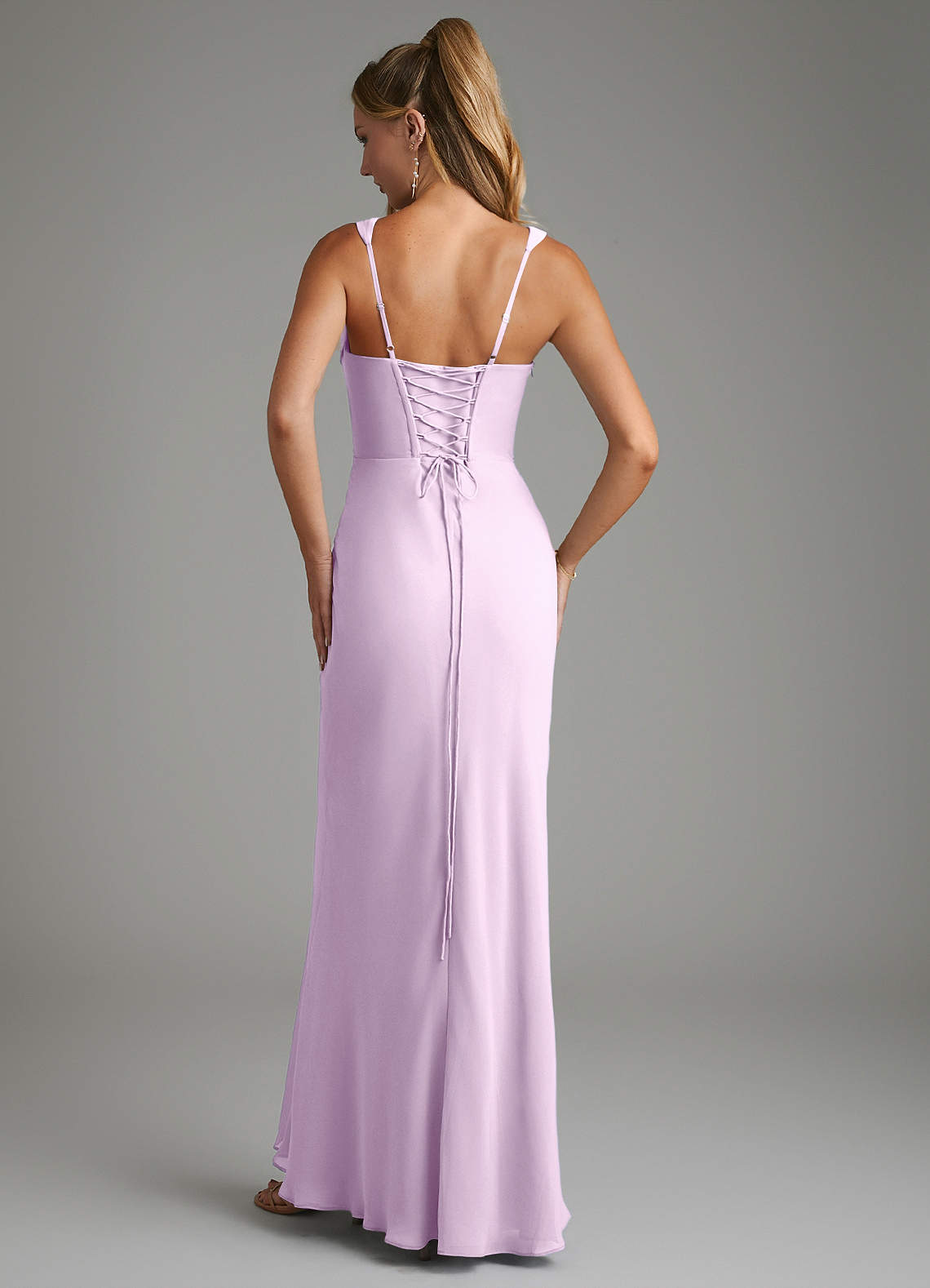 Asa Sheath Square-Neck Chiffon Bridesmaid Dress in Frosted Lilac