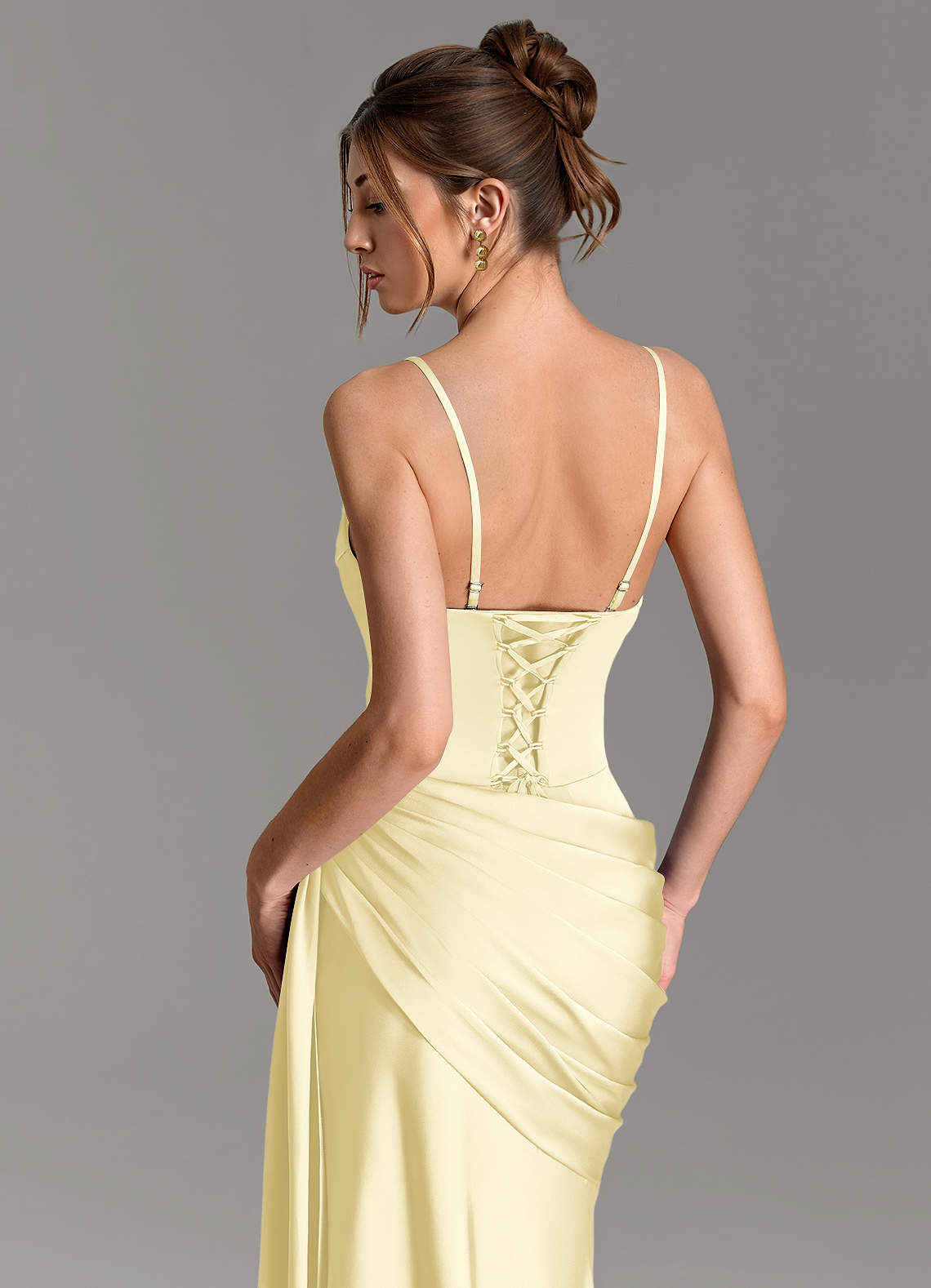 Zorah Mermaid Sweetheart Stretch Satin Bridesmaid Dress in Lemon Sorbet