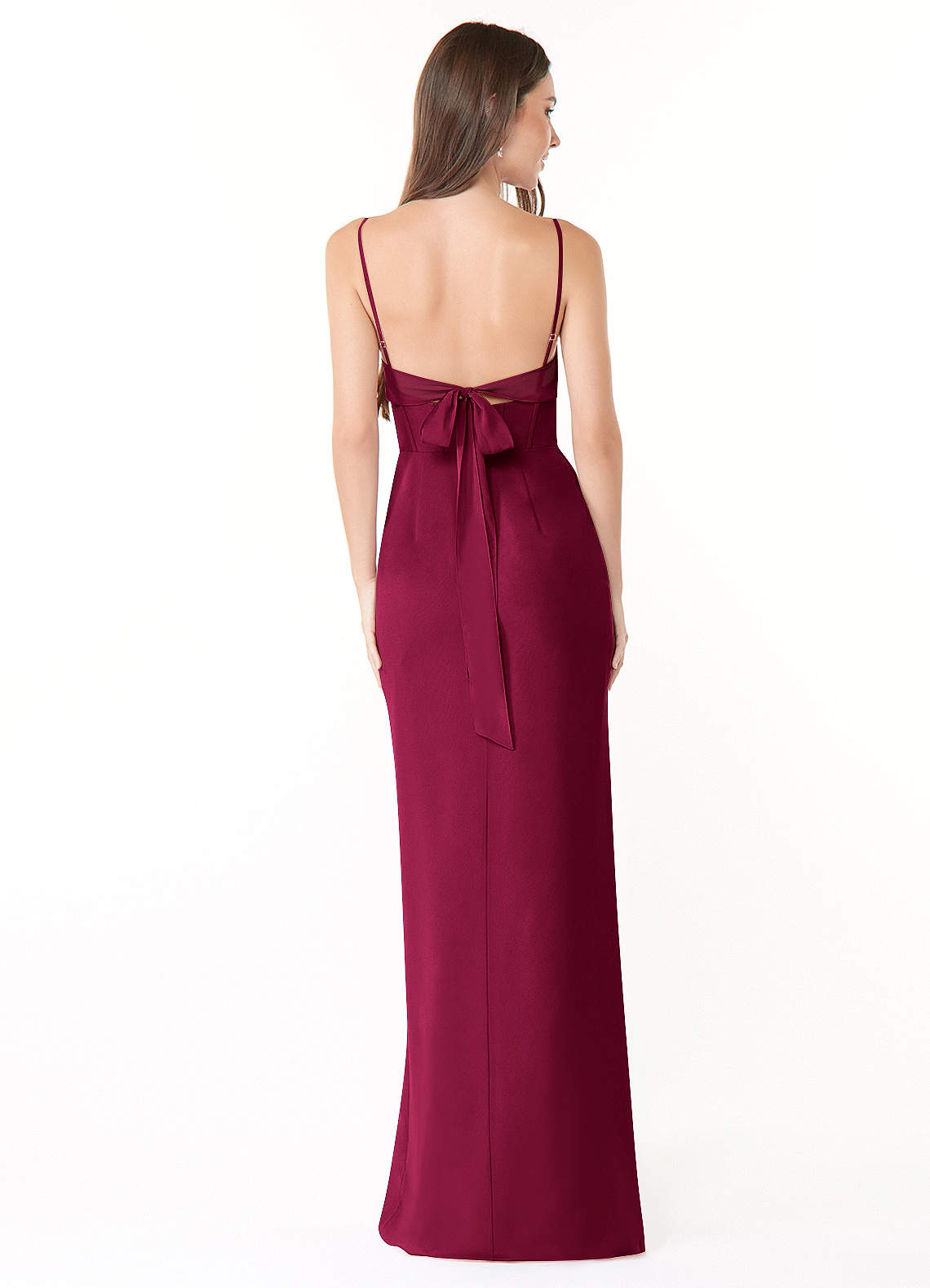Mai Sheath Cowl-Neck Chiffon Bridesmaid Dress in Burgundy