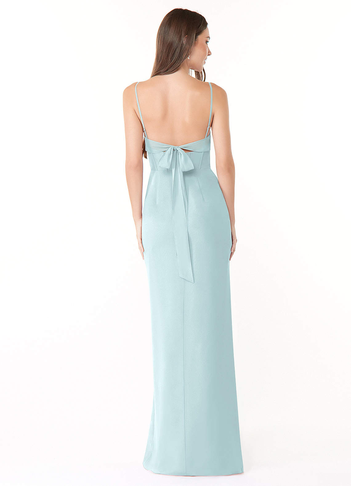 Mai Sheath Cowl-Neck Chiffon Bridesmaid Dress in Mist