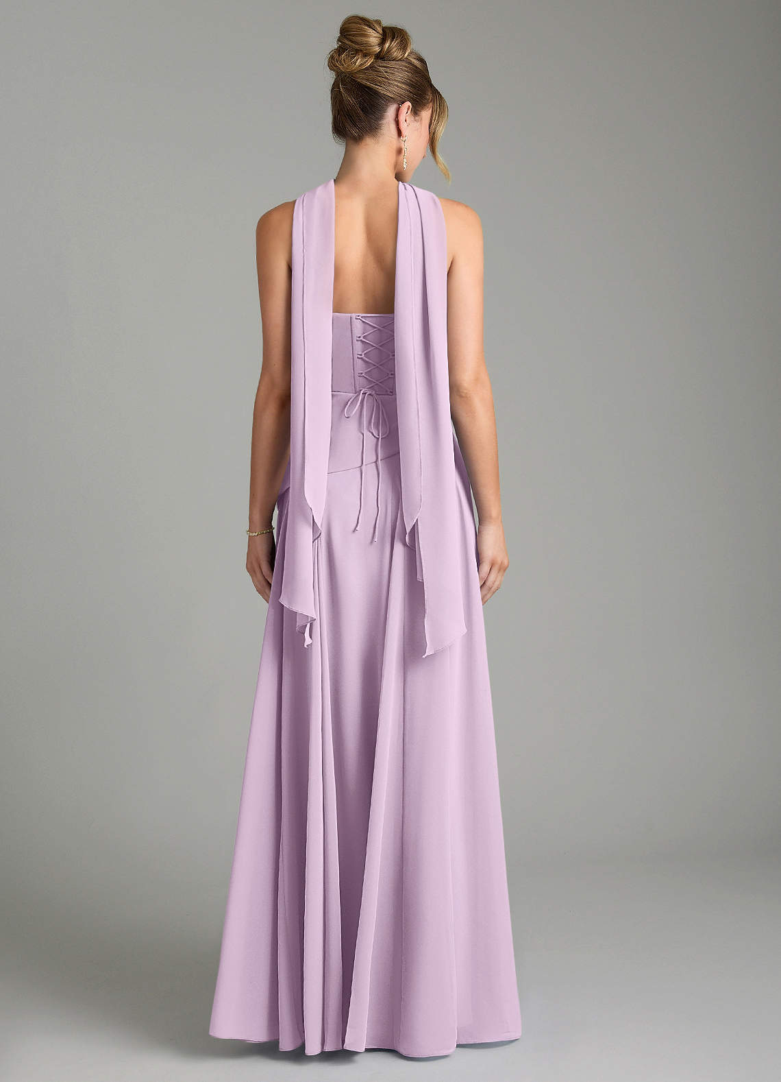 Gabriela A-Line Cowl-Neck Chiffon Bridesmaid Dress in Frosted Lilac