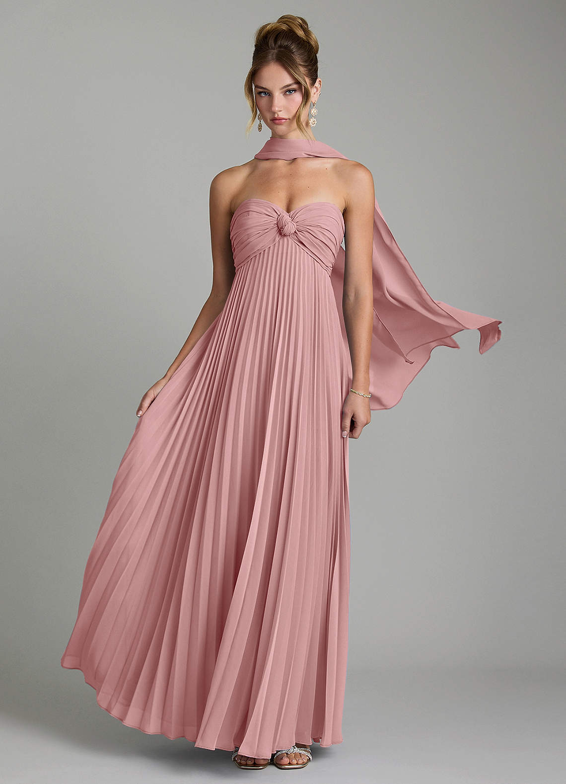 Tempest A-Line Sweetheart Chiffon Bridesmaid Dress in dusty rose