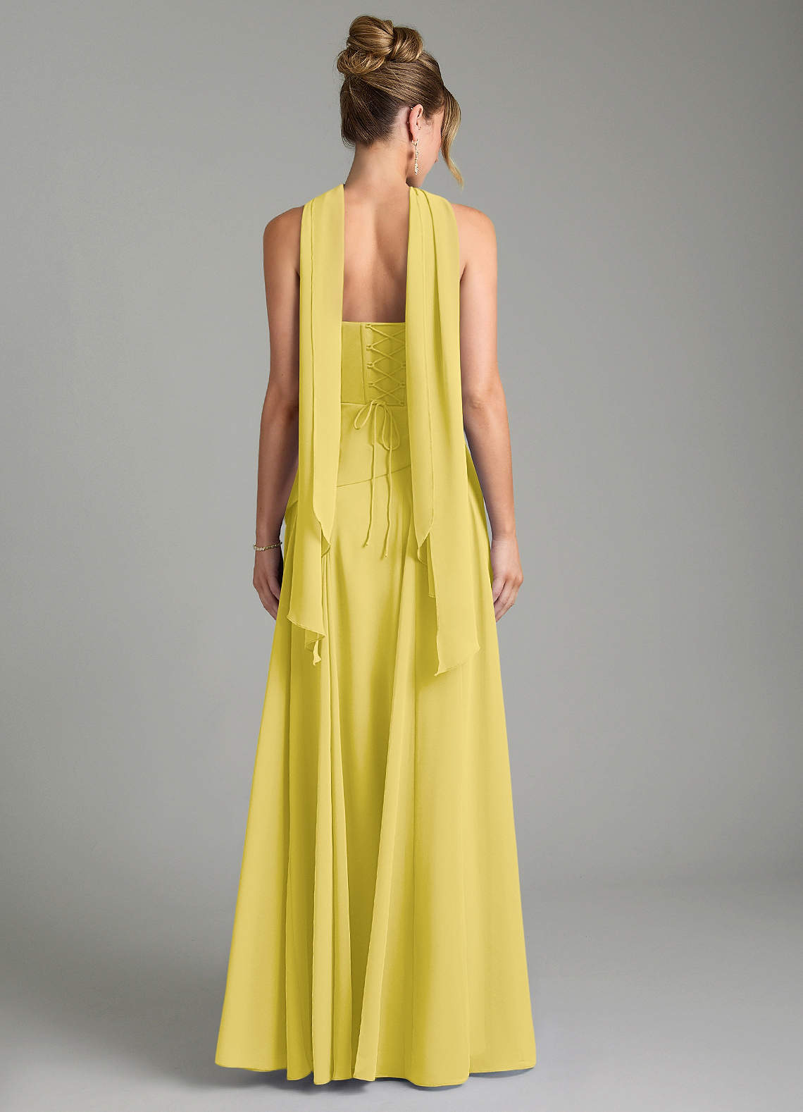 Gabriela A-Line Cowl-Neck Chiffon Bridesmaid Dress in Canary