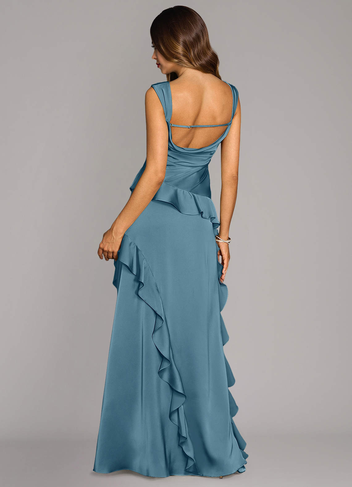 Sloane A-Line Sweetheart Stretch Satin Bridesmaid Dress in Bermuda