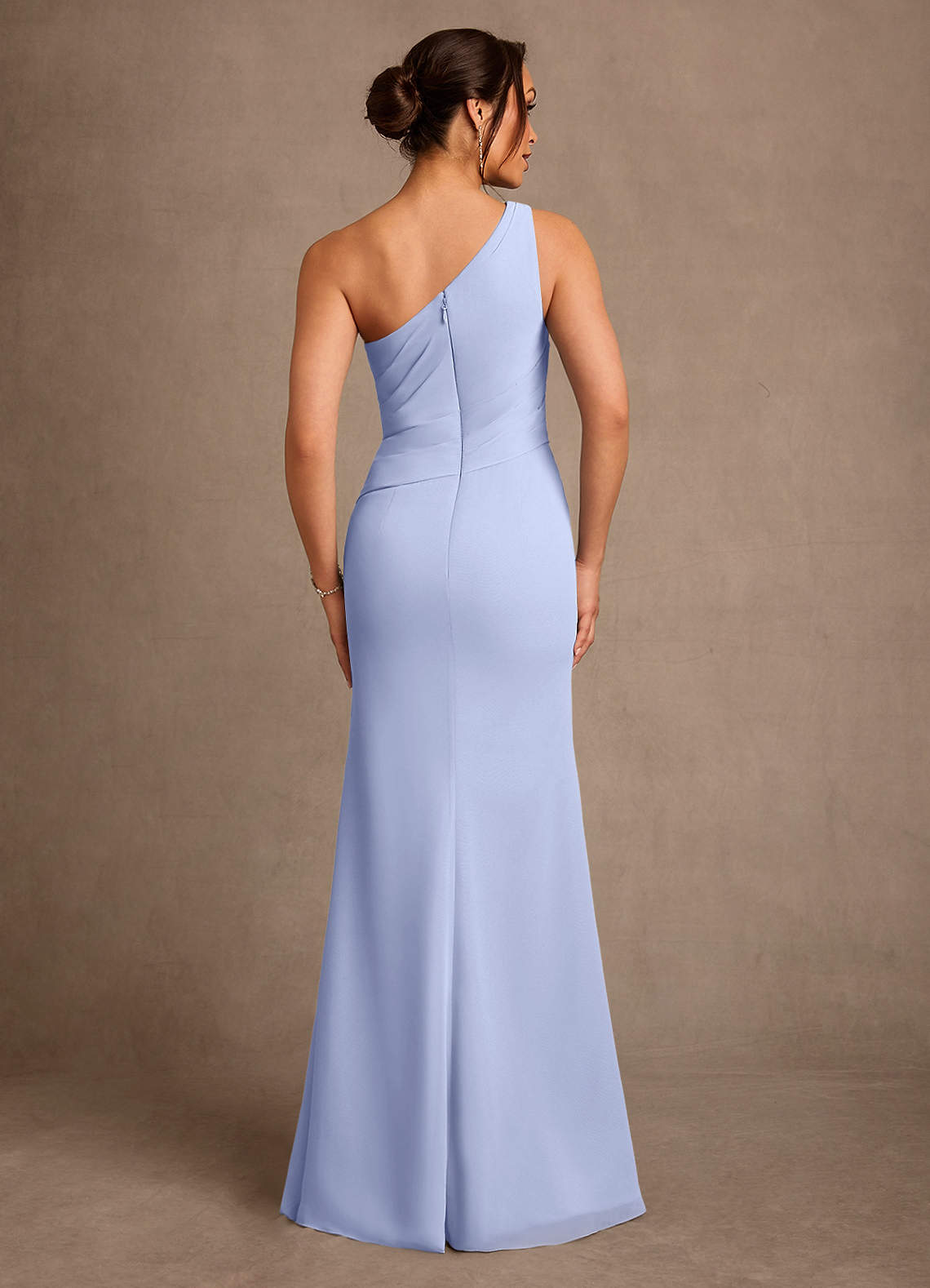 Floy Sheath One-Shoulder Chiffon Mother of the Bride Dress in Ice