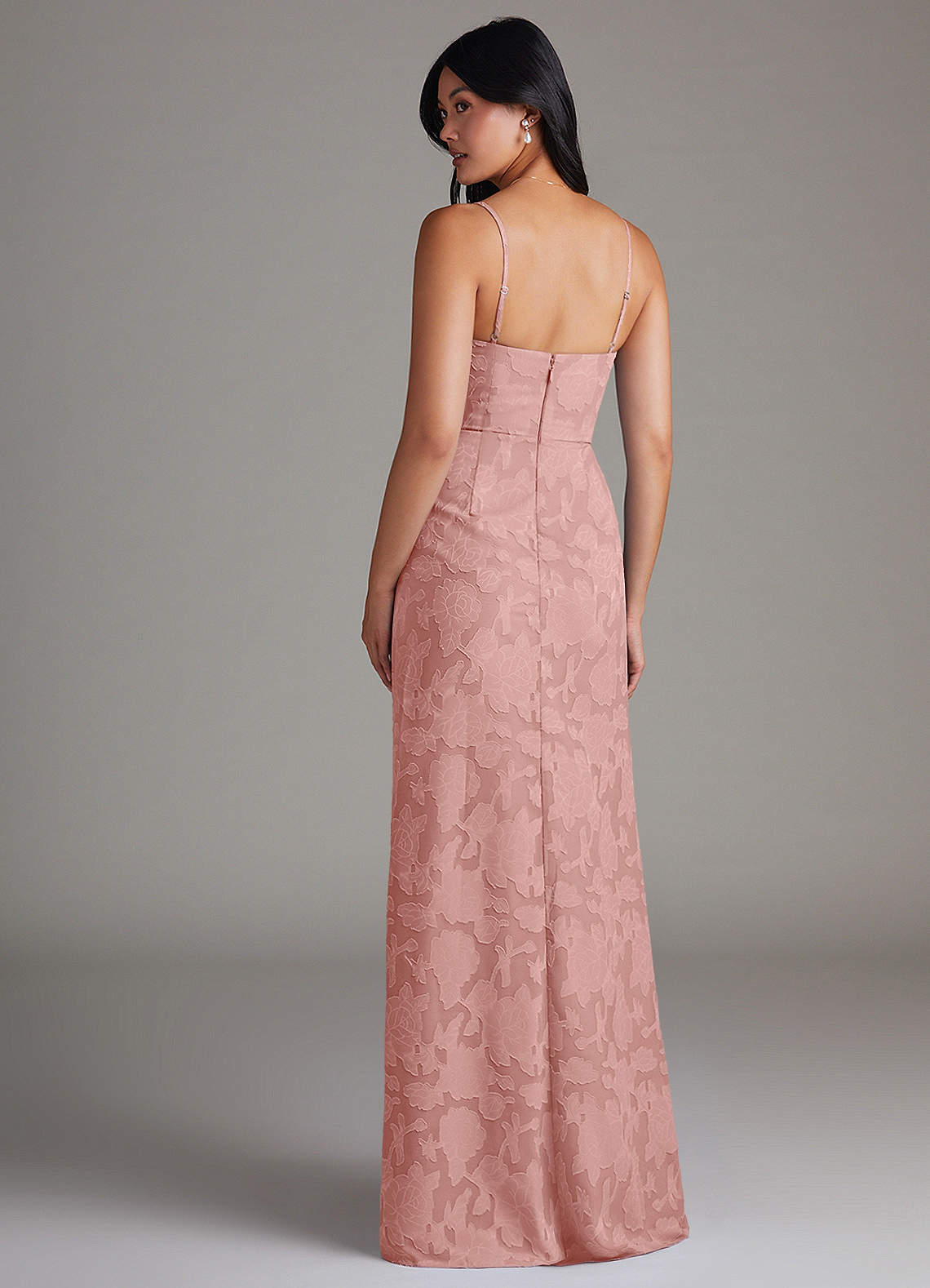 Maci Sheath V-Neck Floral Burnout Bridesmaid Dress in Rosette