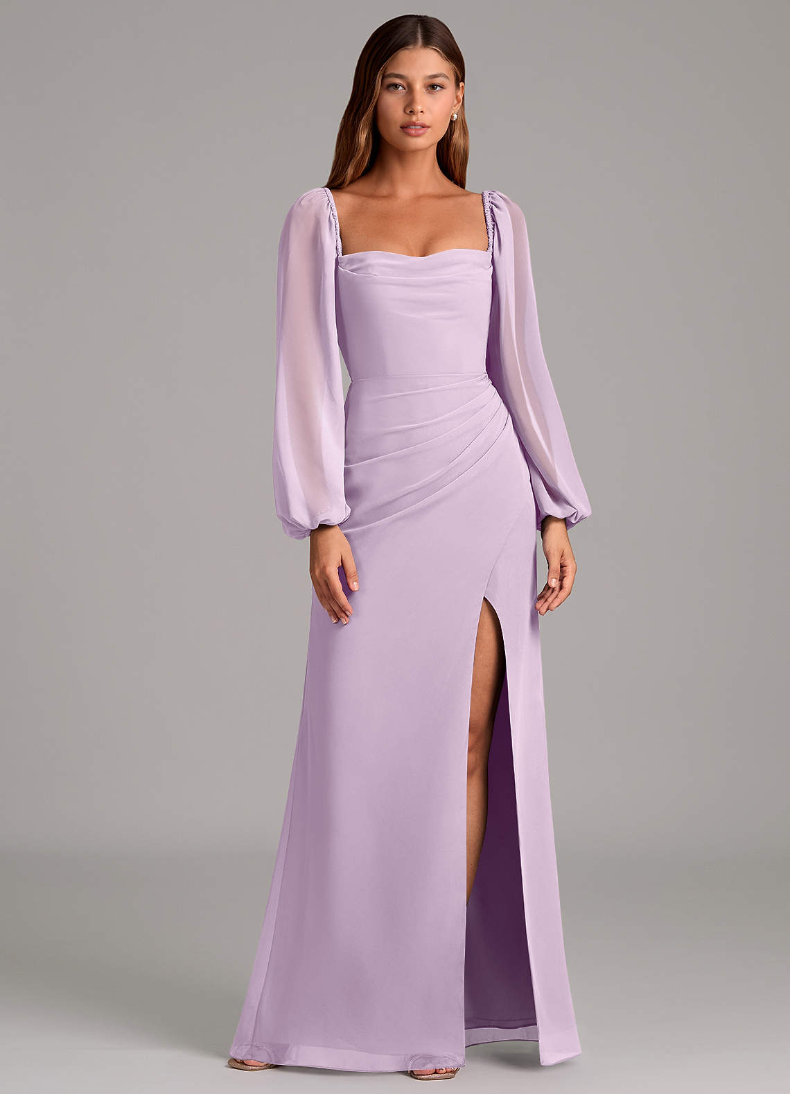 Brixley Mermaid Sweetheart Chiffon Bridesmaid Dress in Frosted Lilac