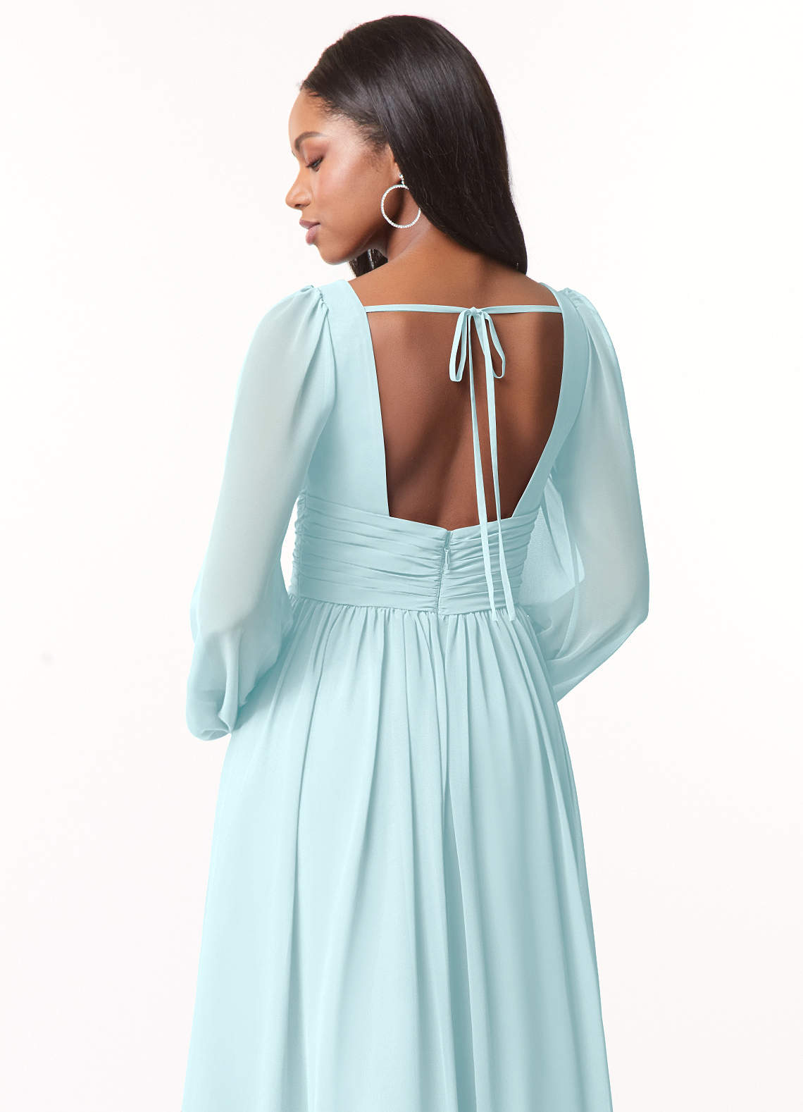 Norah A-Line V-Neck Chiffon Bridesmaid Dress in Sea Glass