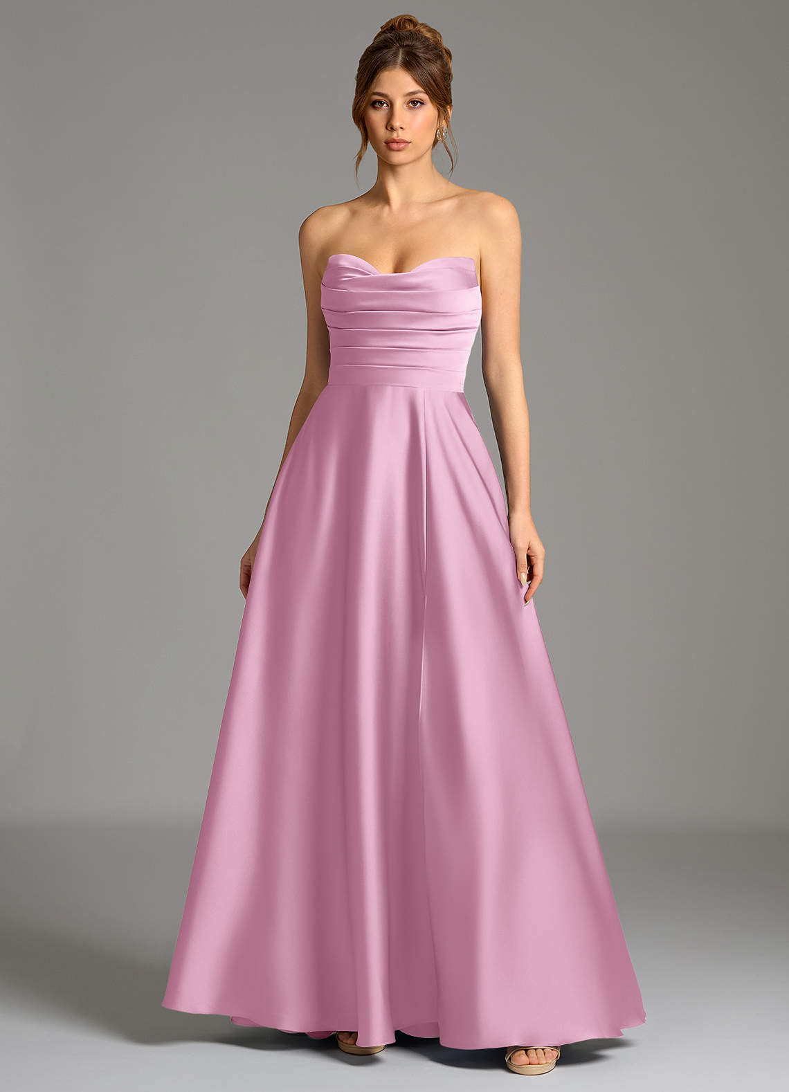 Ayla A-Line Sweetheart Stretch Satin Bridesmaid Dress in candy pink