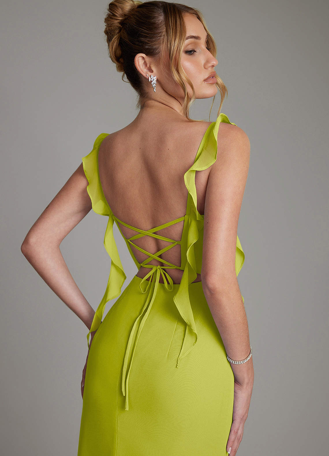 Jessamine Mermaid Sweetheart Chiffon Bridesmaid Dress in Lemongrass
