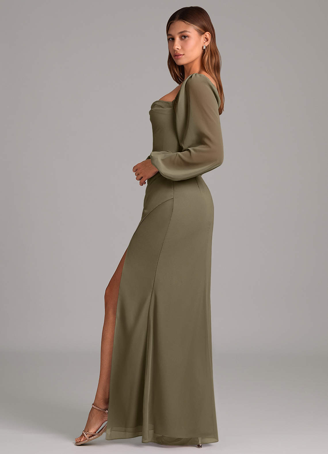 Brixley Mermaid Sweetheart Chiffon Bridesmaid Dress in Willow Green