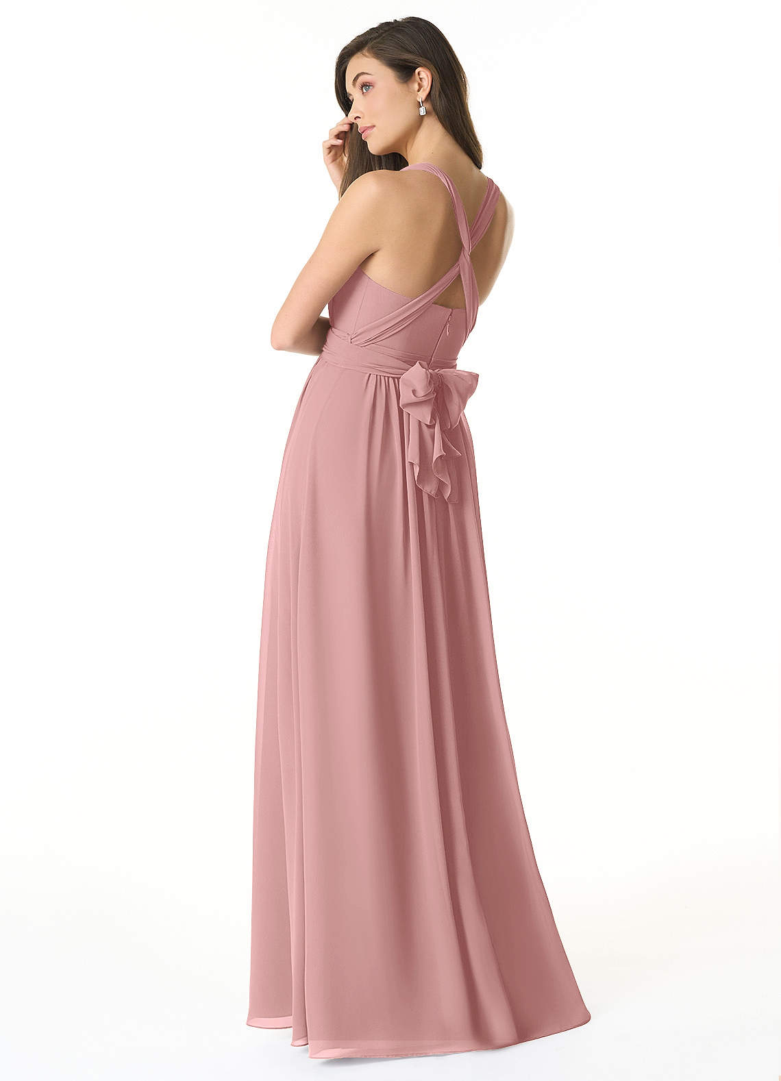 Olani A-Line V-Neck Chiffon Bridesmaid Dress in dusty rose