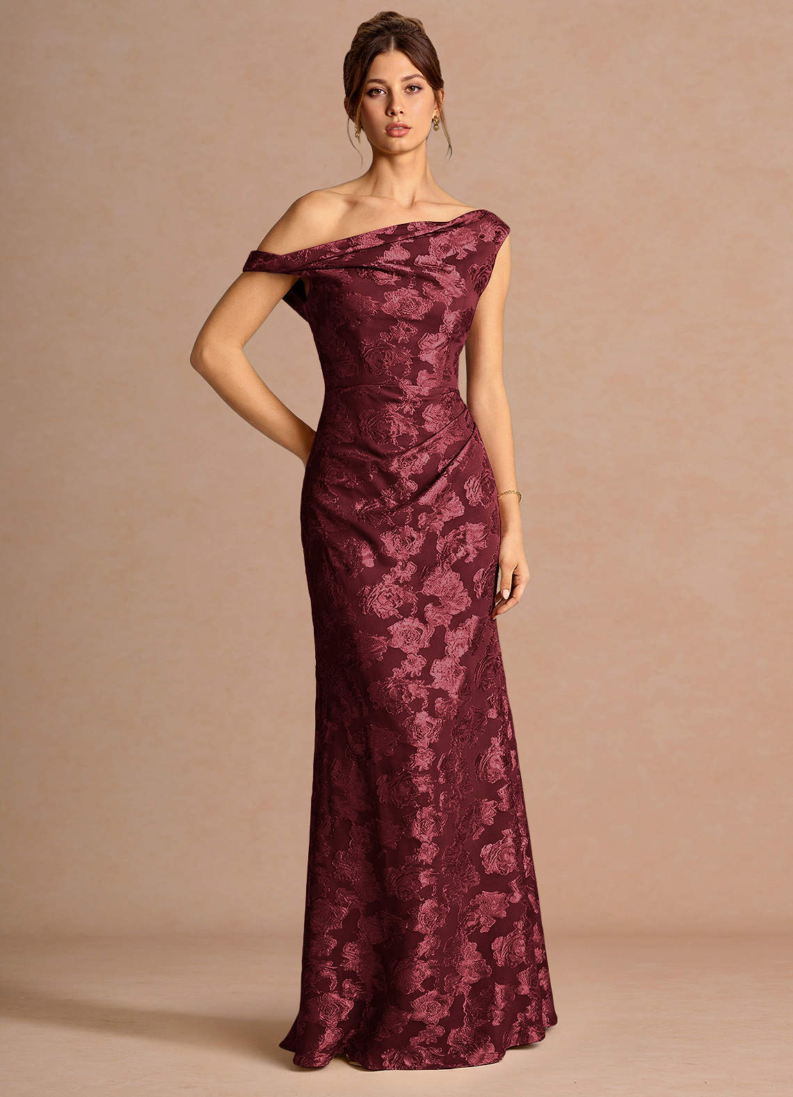 Kismet Mermaid One-Shoulder Fil Coupé Wedding Guest Dress in Lemon Sorbet