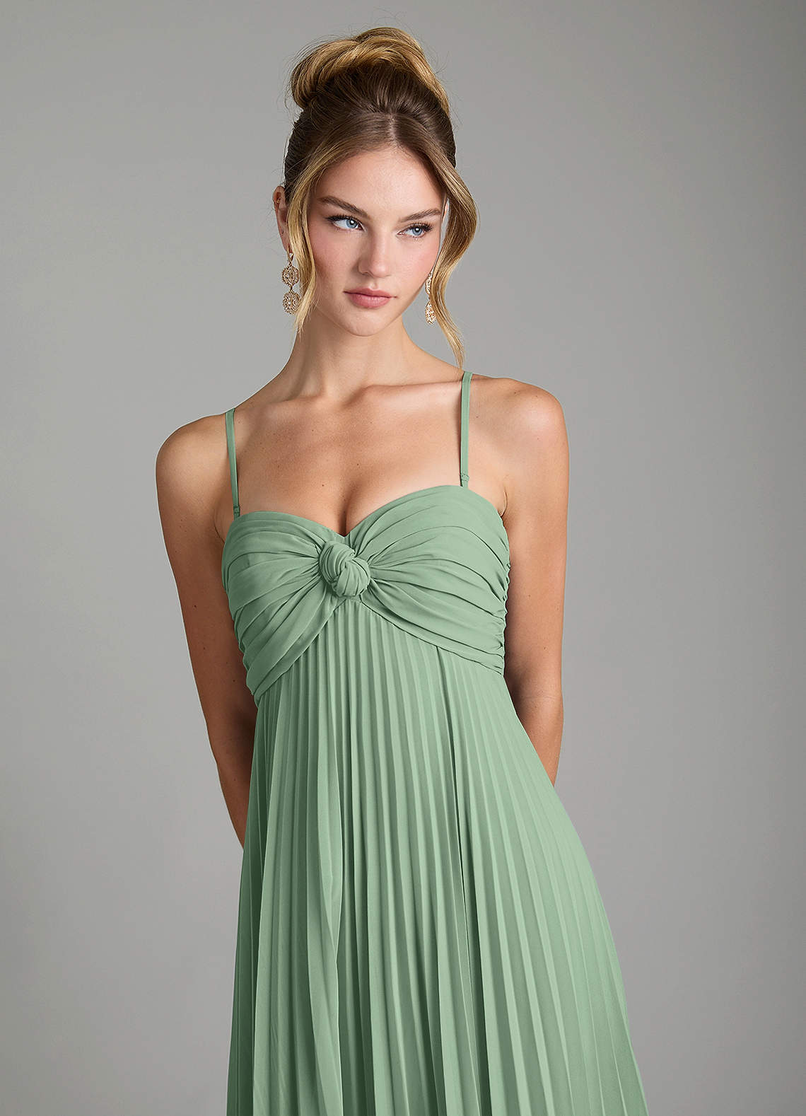 Tempest A-Line Sweetheart Chiffon Bridesmaid Dress in Matcha