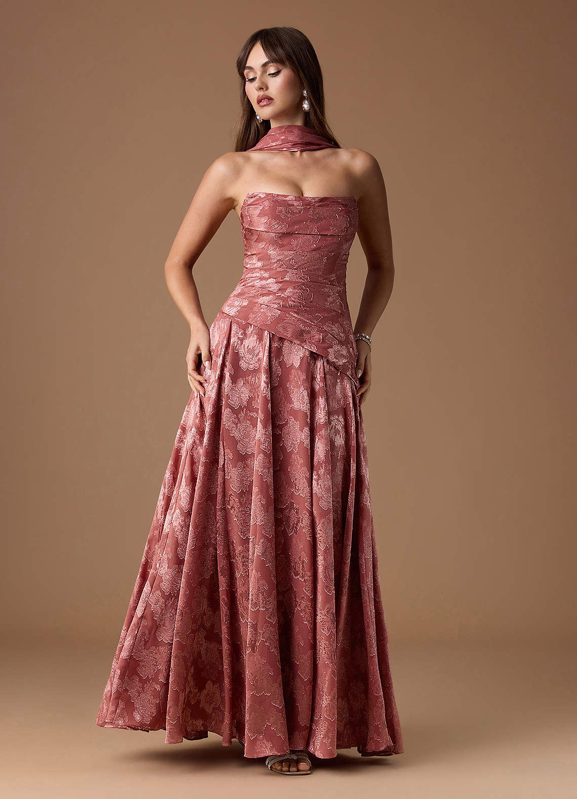 Gabriela A-Line Corset Fil Coupé Wedding Guest Dress in Lemon Sorbet