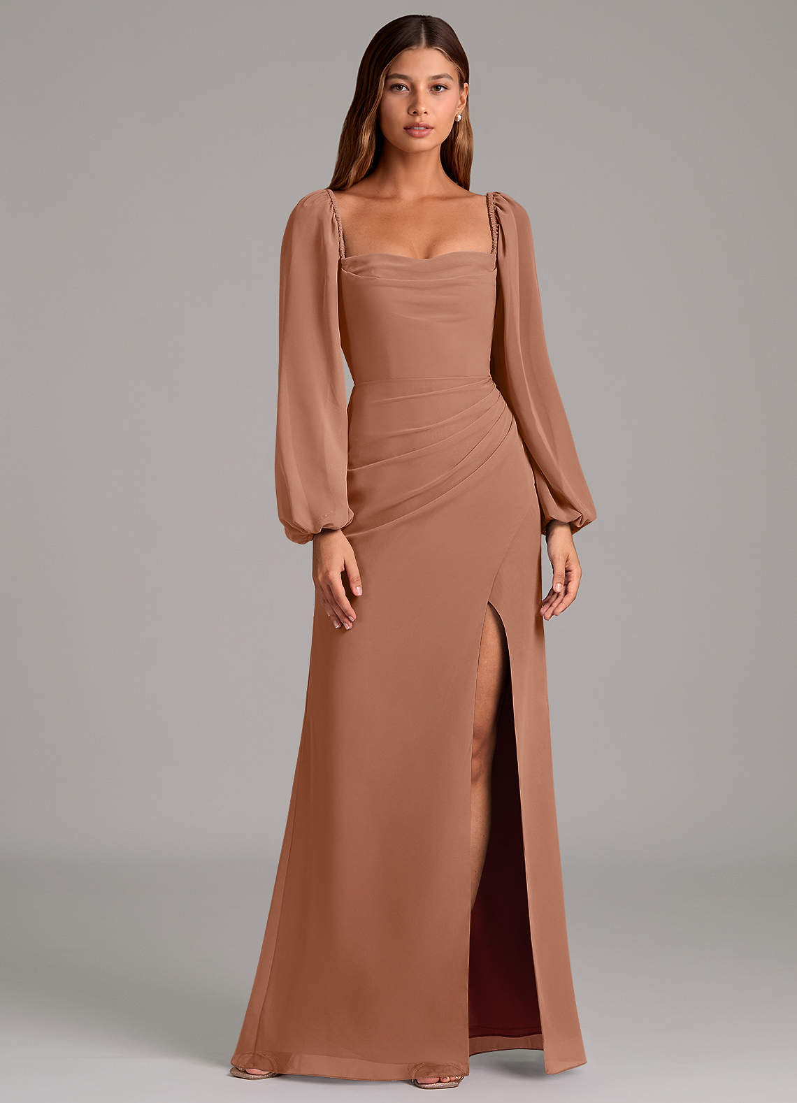 Brixley Mermaid Sweetheart Chiffon Bridesmaid Dress in Bronzer