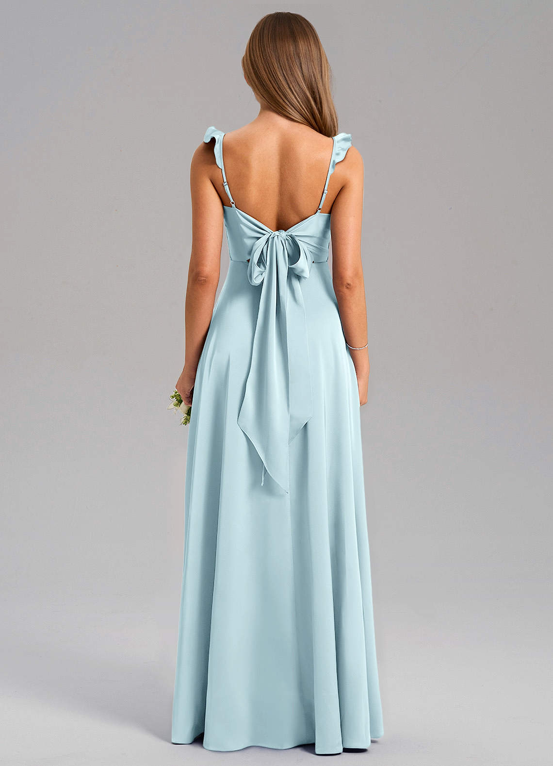 Everett A-Line V-Neck Chiffon Bridesmaid Dress in Cloud Blue