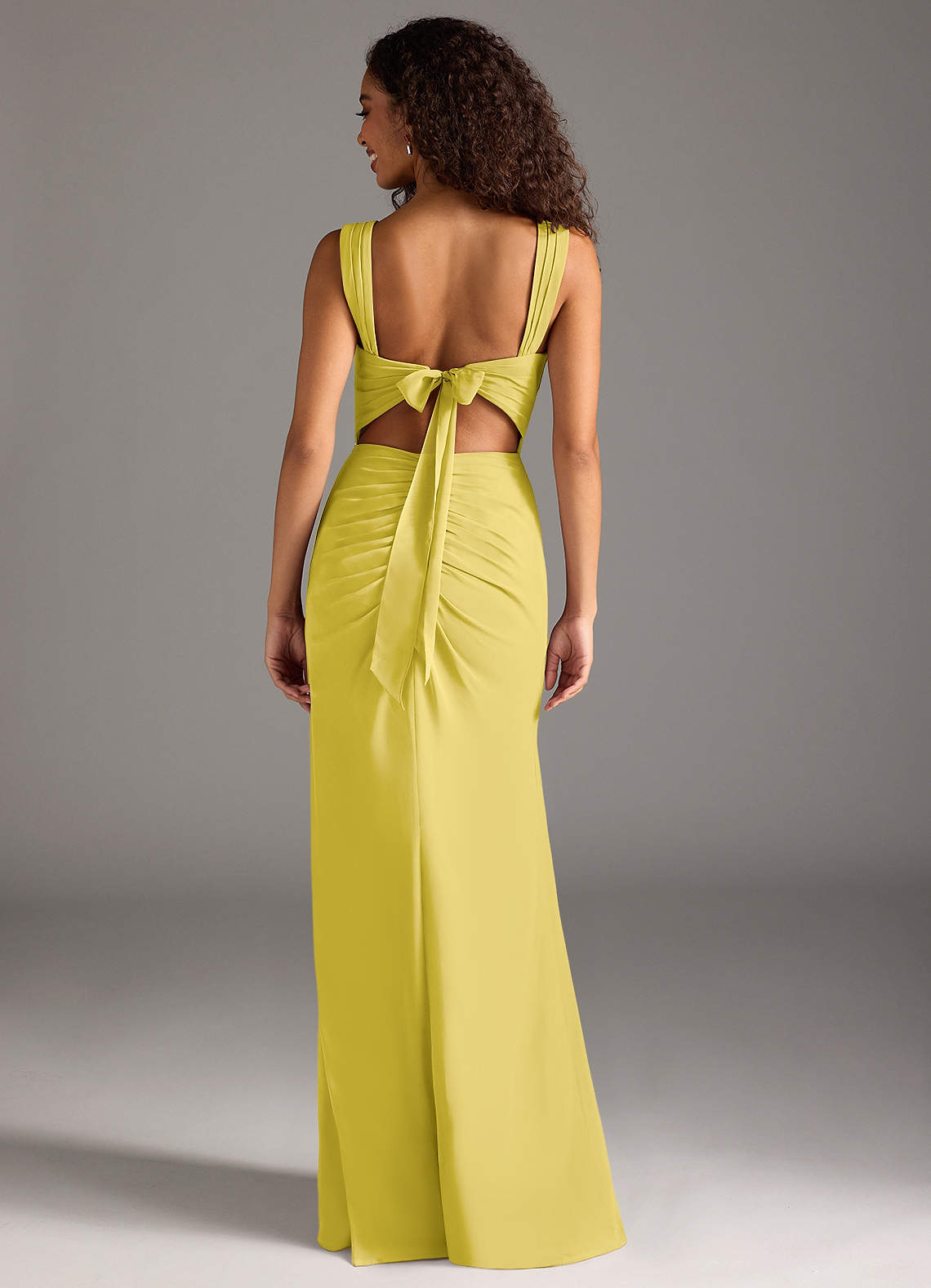 Jesaphine Sheath Square-Neck Chiffon Bridesmaid Dress in Canary