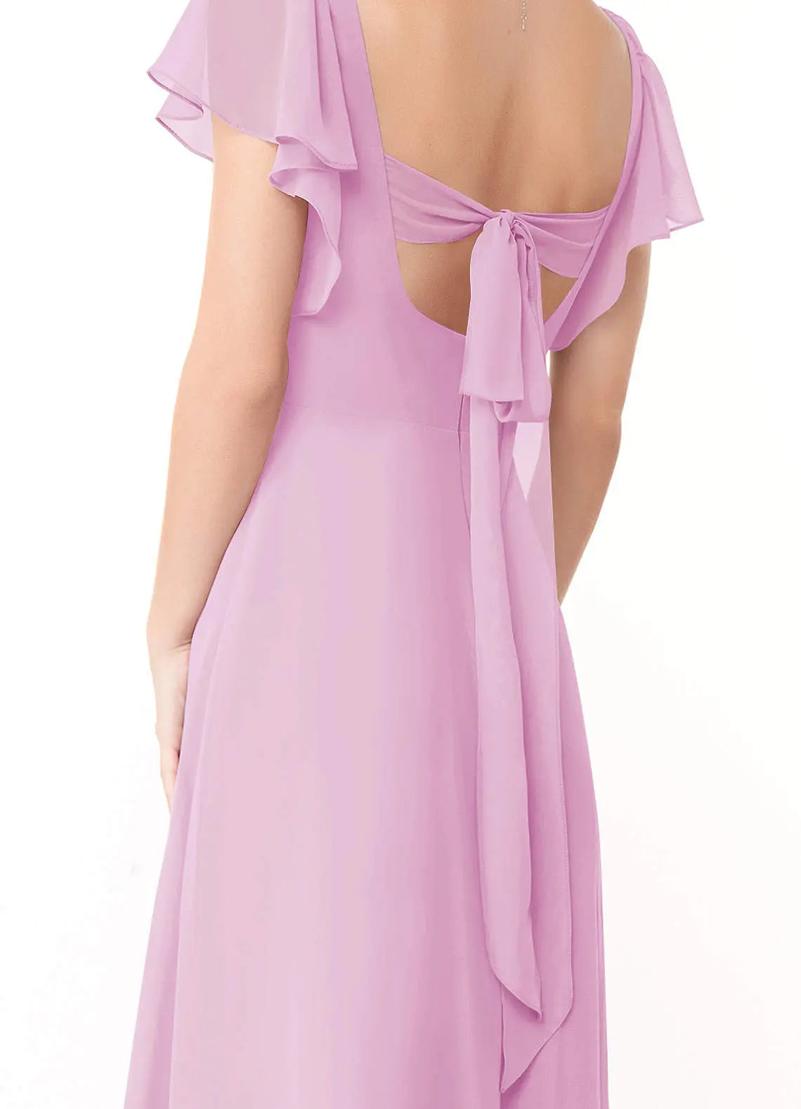 Syenna A-Line V-Neck Chiffon Bridesmaid Dress in candy pink