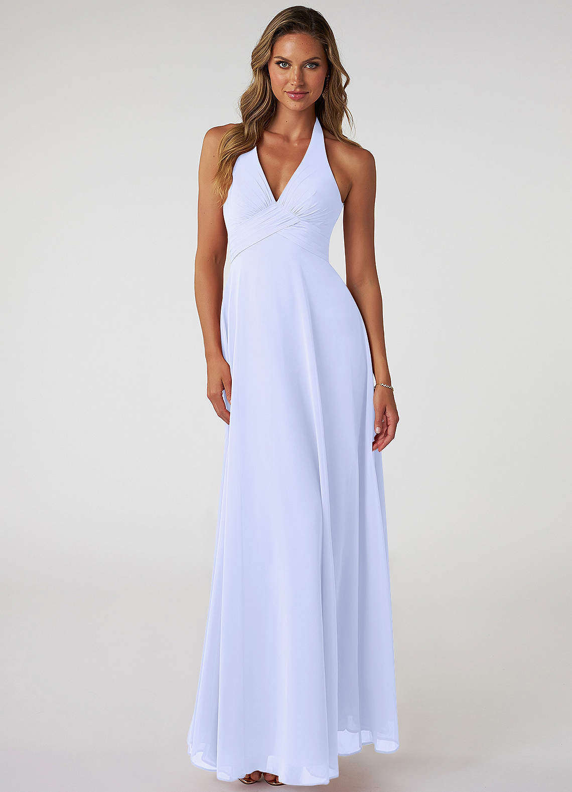 Tessie A-Line V-Neck Chiffon Bridesmaid Dress in Lavender
