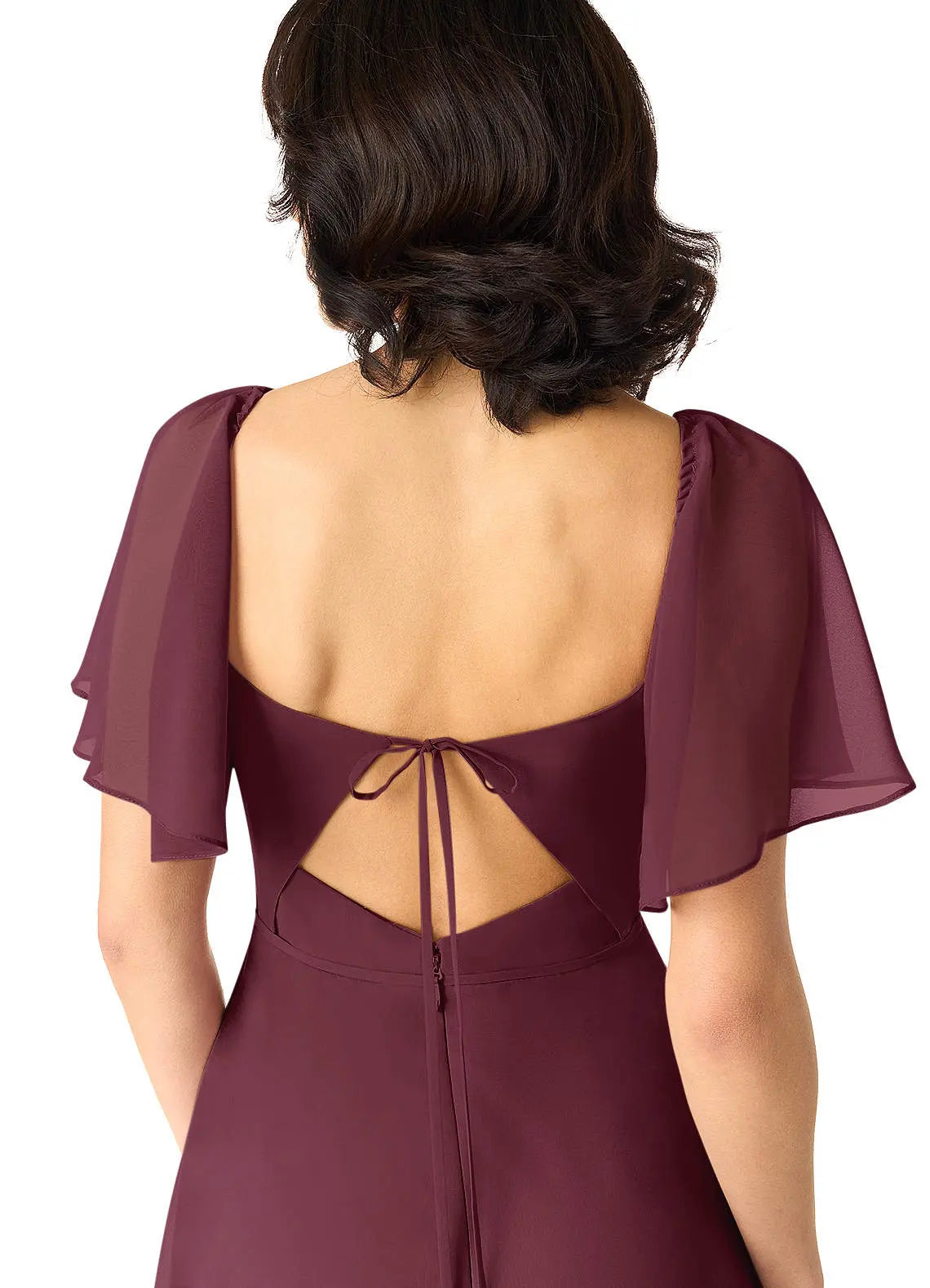Chloe A-Line Sweetheart Chiffon Bridesmaid Dress in Cabernet