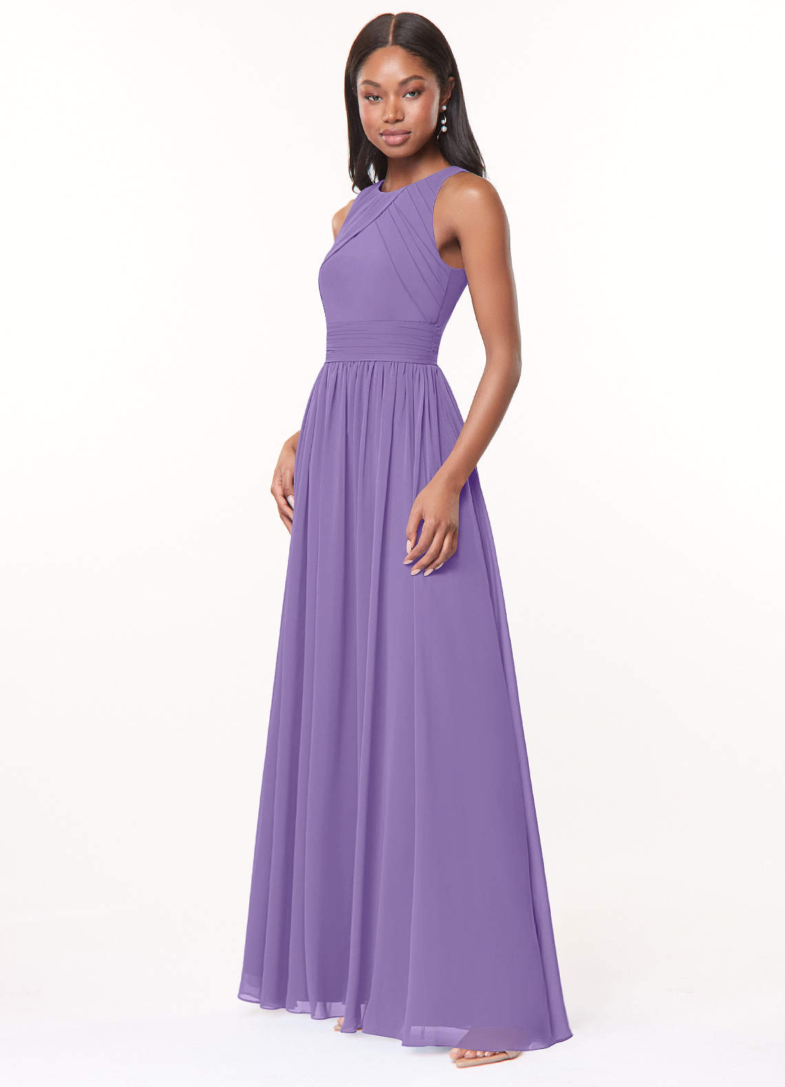 Harper A-Line Scoop-Neck Chiffon Bridesmaid Dress in Tahiti