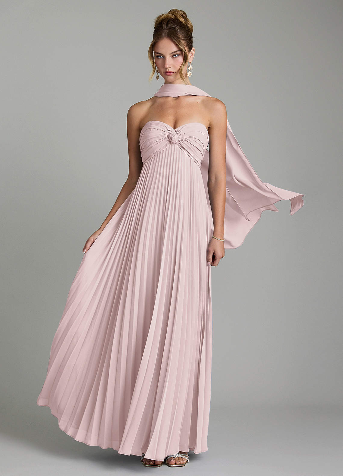 Tempest A-Line Sweetheart Chiffon Bridesmaid Dress in Blushing Pink
