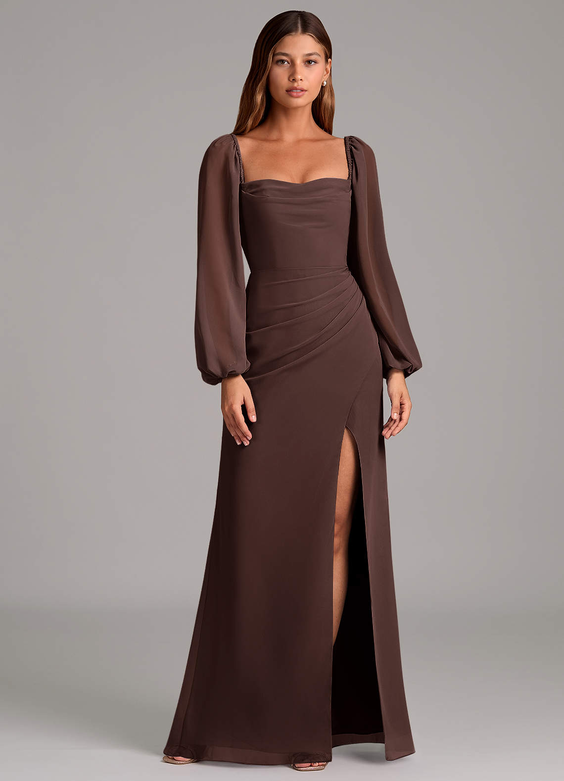 Brixley Mermaid Sweetheart Chiffon Bridesmaid Dress in Ganache