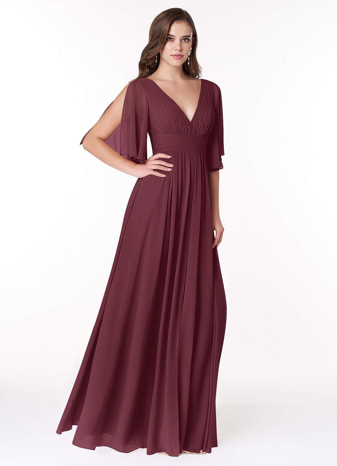 Temeka A-Line V-Neck Chiffon Bridesmaid Dress