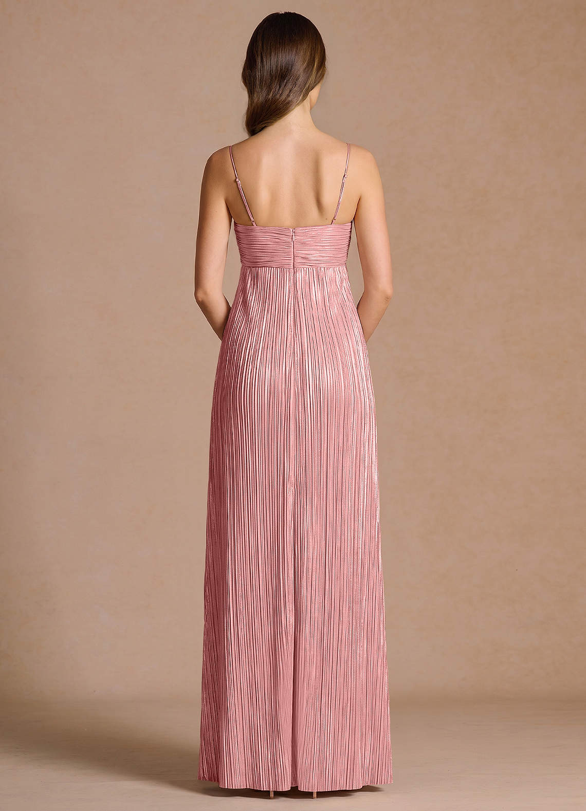 Emmeline A-Line V-Neck Floral Burnout Evening Dress in Pink