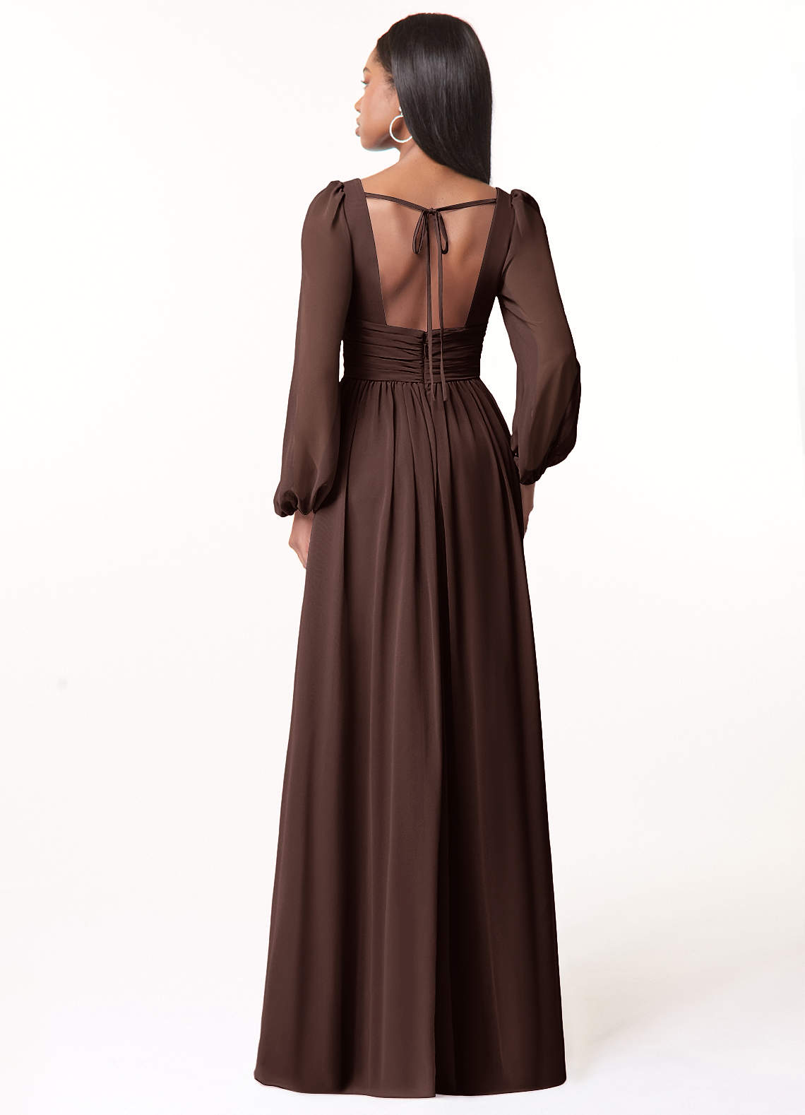 Norah A-Line V-Neck Chiffon Bridesmaid Dress in Ganache