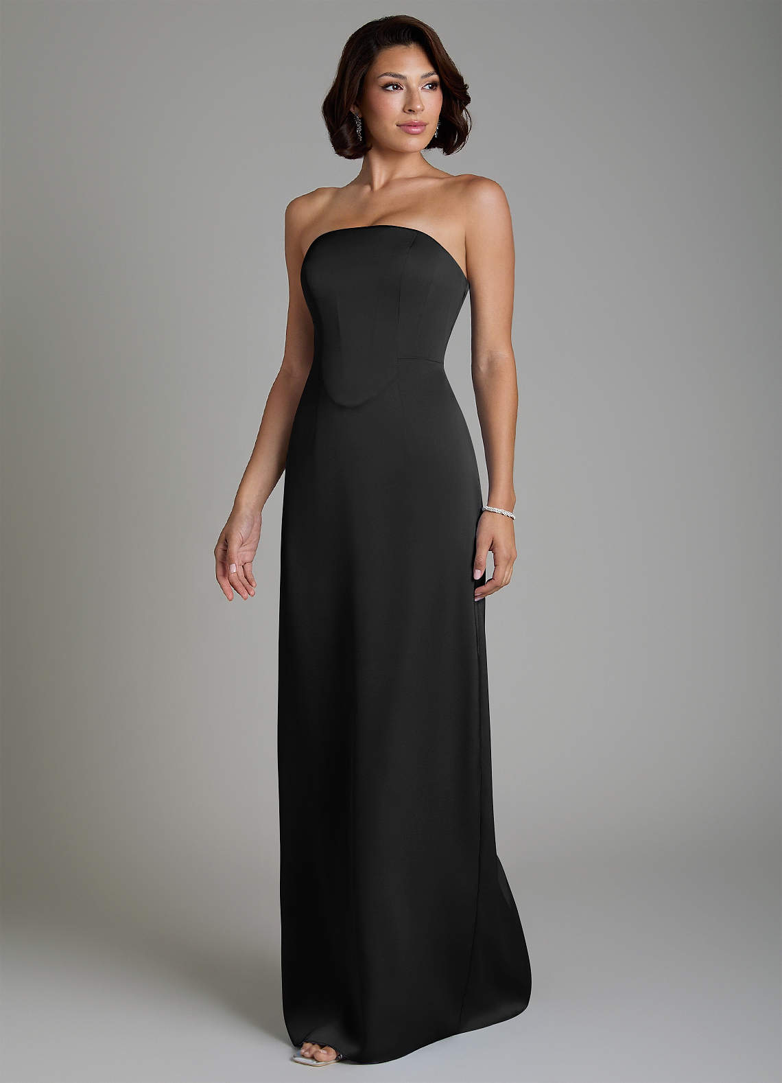 Fallyn Sheath Strapless Stretch Satin Bridesmaid Dress