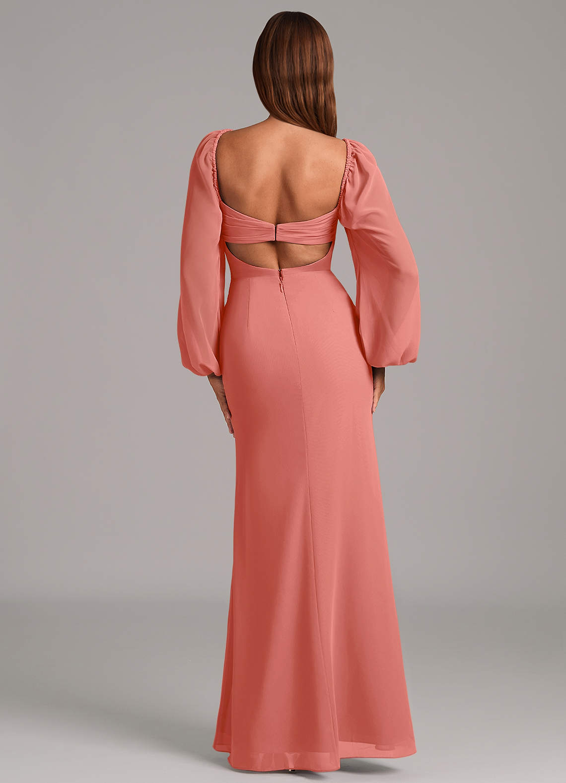 Brixley Mermaid Sweetheart Chiffon Bridesmaid Dress in Salmon Pink