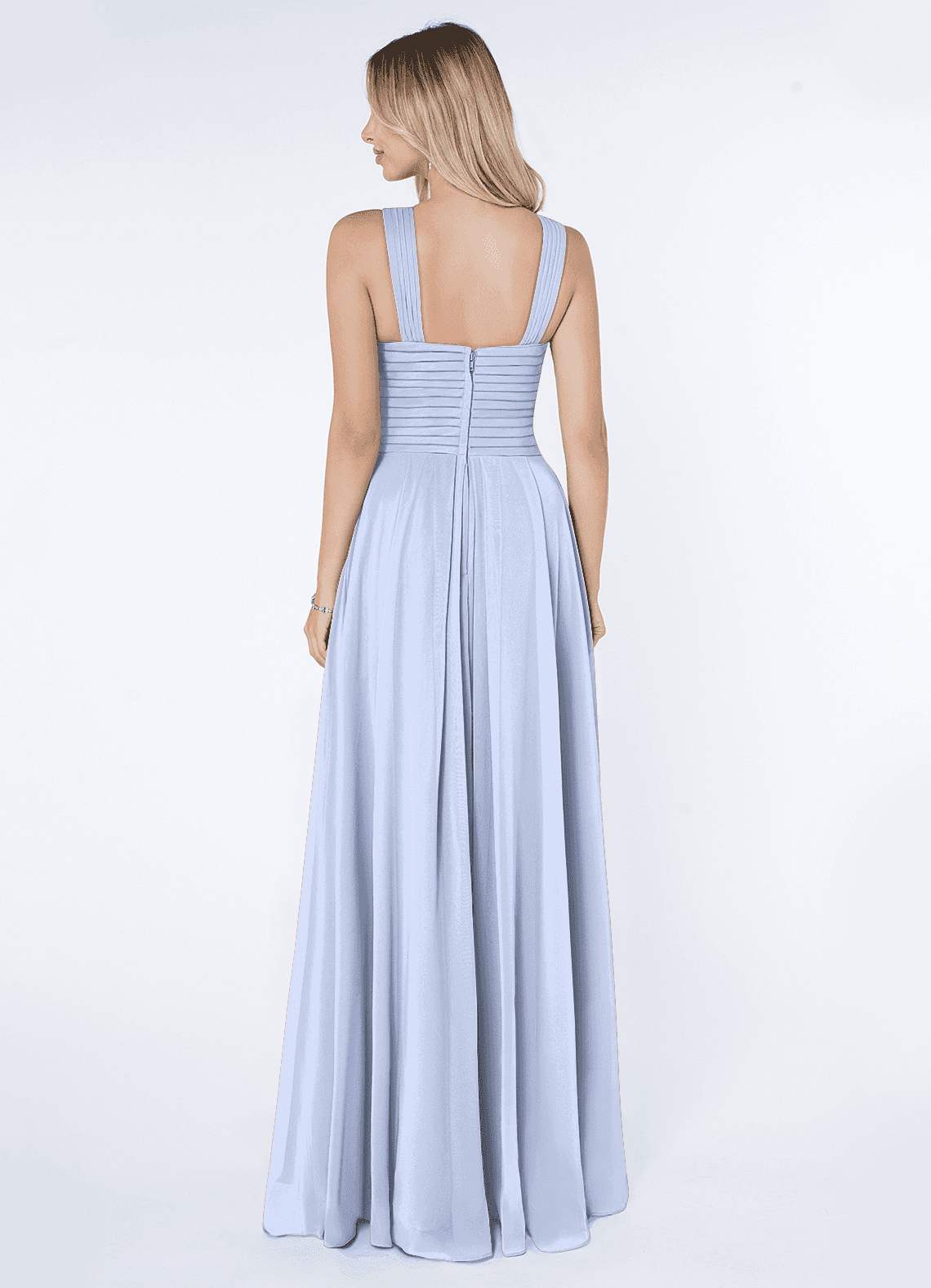 Kaleigh A-Line Halter Chiffon Bridesmaid Dress in Ice